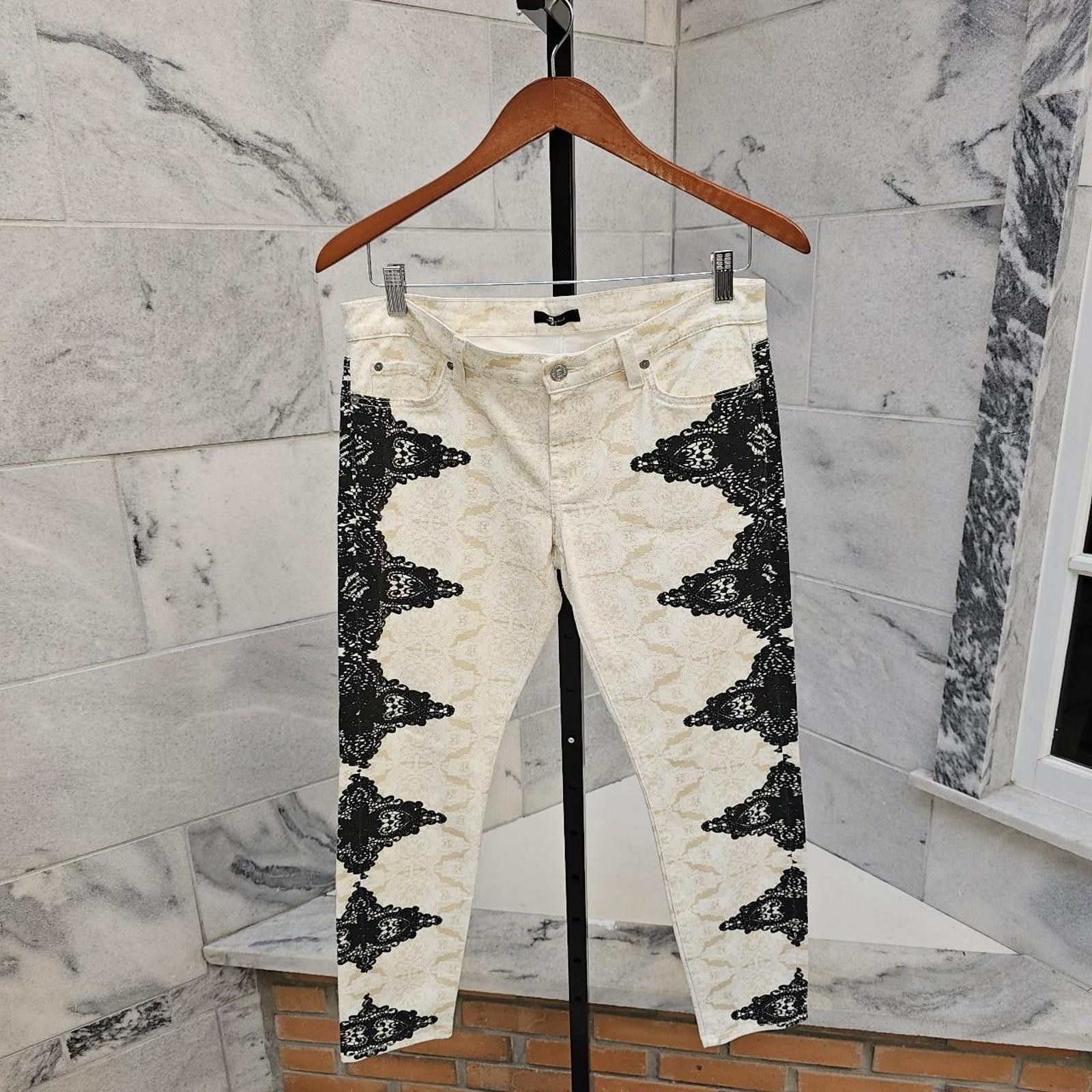 7 For All Mankind 7 For All Mankind Women's Black and Cream Jeans Size 31" - 1 Thumbnail