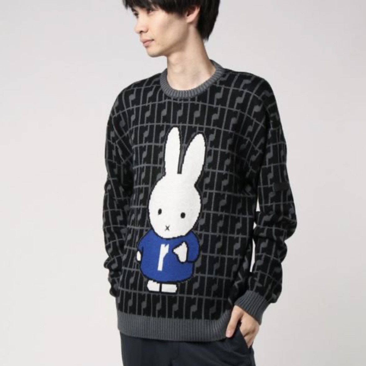 Renoma Paris Miffy 60th anniversary collaboration knit sweater wool Size US M / EU 48-50 / 2 - 6 Thumbnail