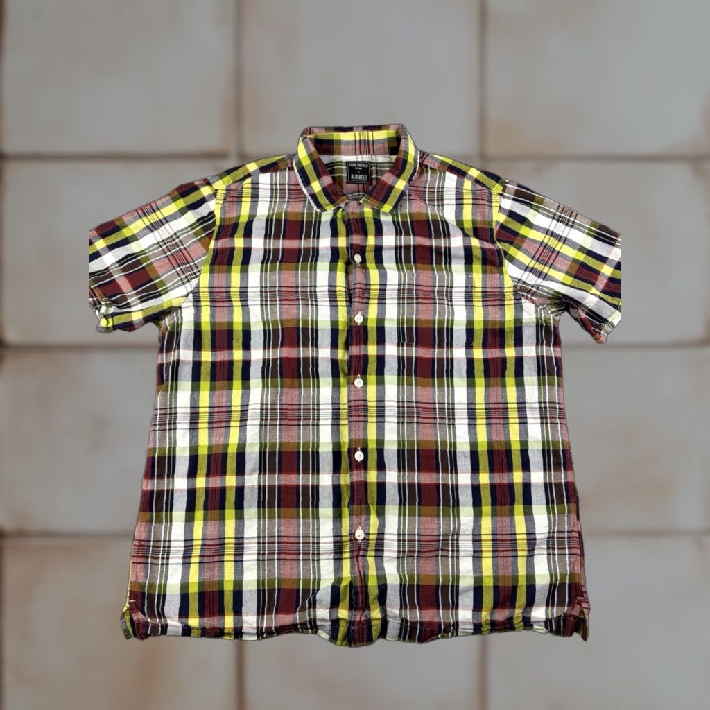 Todd Snyder Albiate Shirt Mens XL Multicolor Plaid Camp Collar Button Up