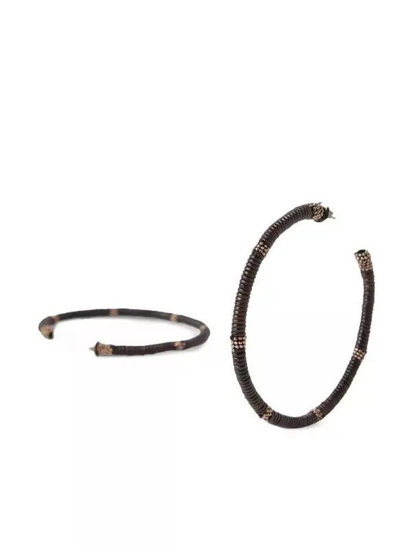Brunello Cucinelli o1la1rc1a0326 Size: OS / Hoop Earring in Brown Size ONE SIZE - 3 Thumbnail