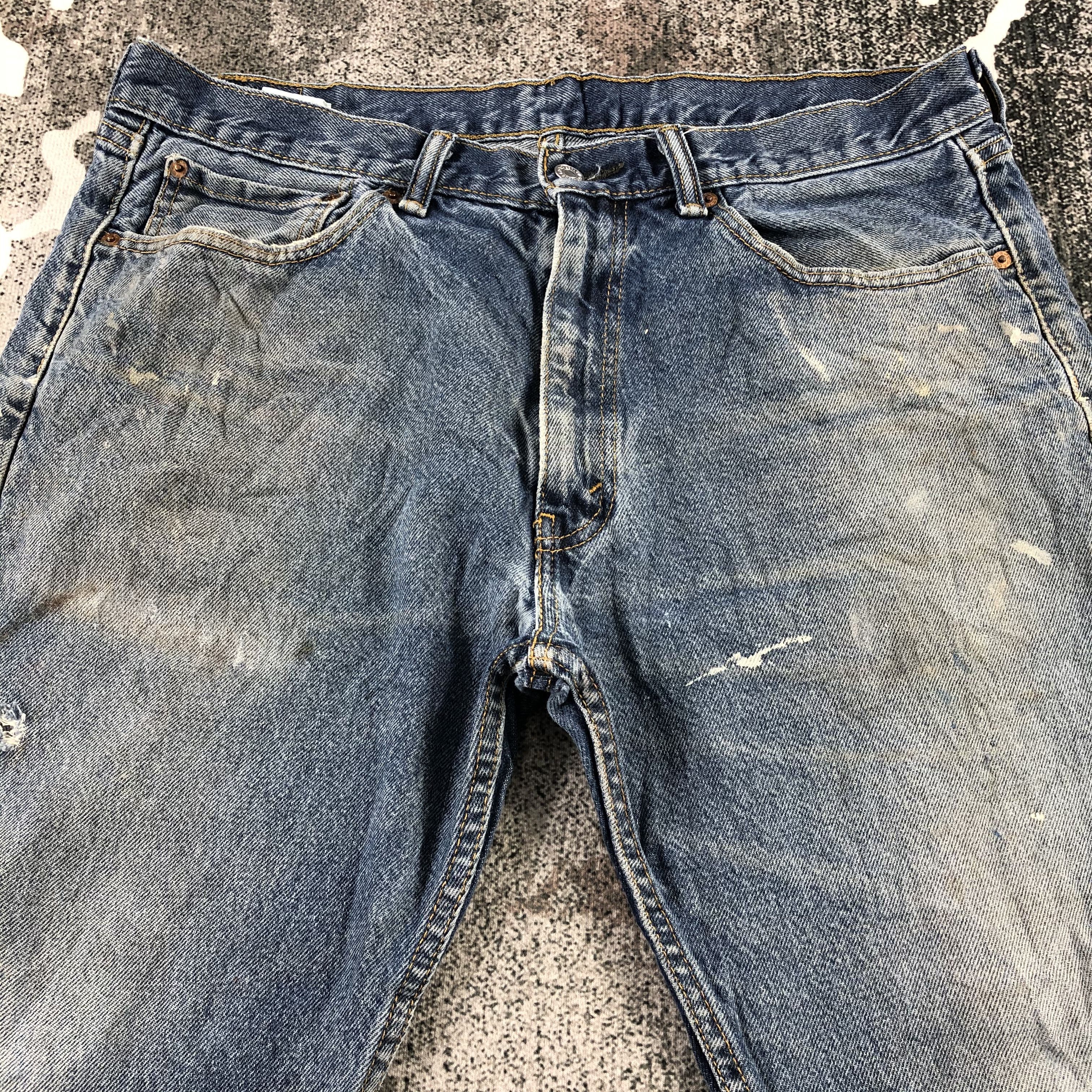 Levi's Vintage Levis 505 Jeans Distressed Denim KJ1377 Size US 36 / EU 52 - 3 Thumbnail