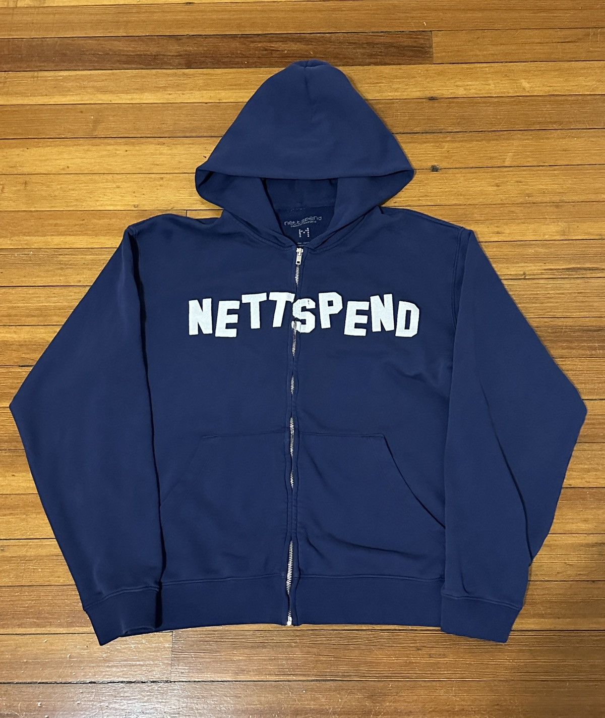 NETTSPEND ネイビー ジップアップパーカー S NETTSPEND ネイビー