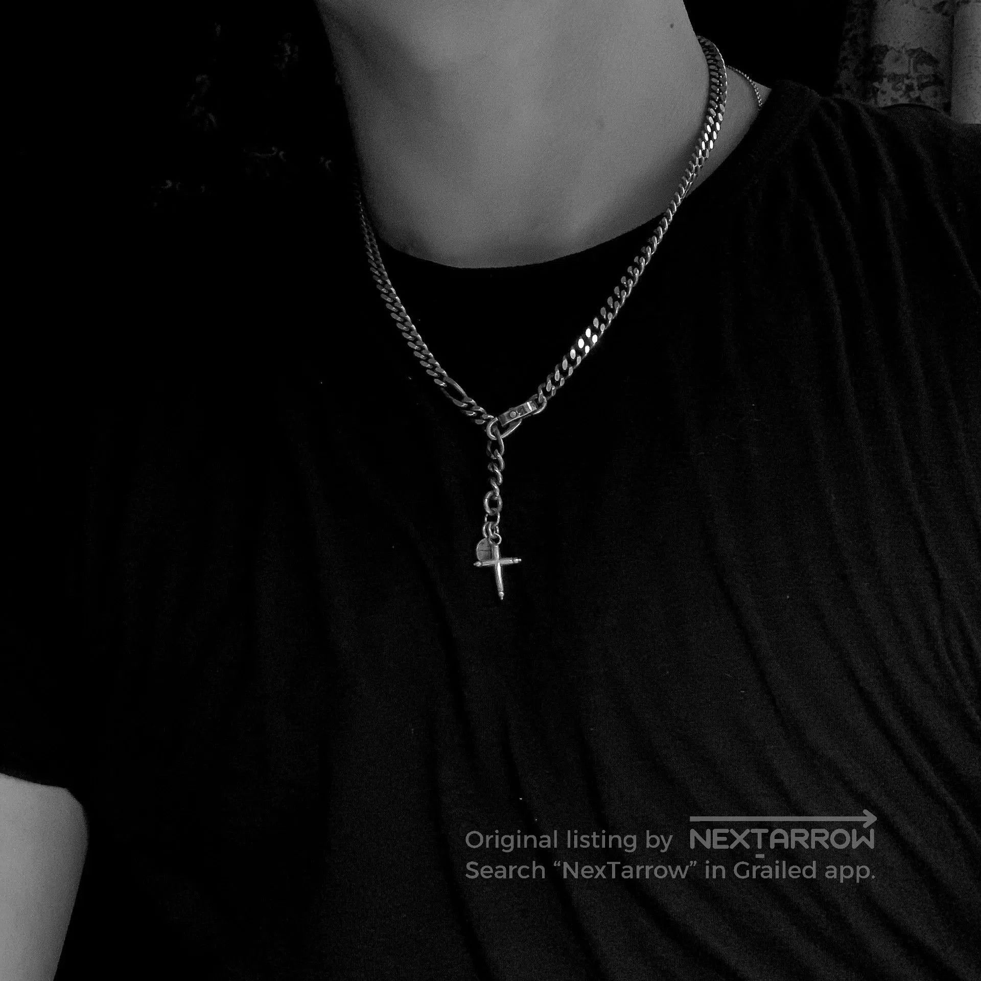 Werkstatt Munchen Silver Cross Pendant Chain Necklace. Size ONE SIZE - 8 Thumbnail