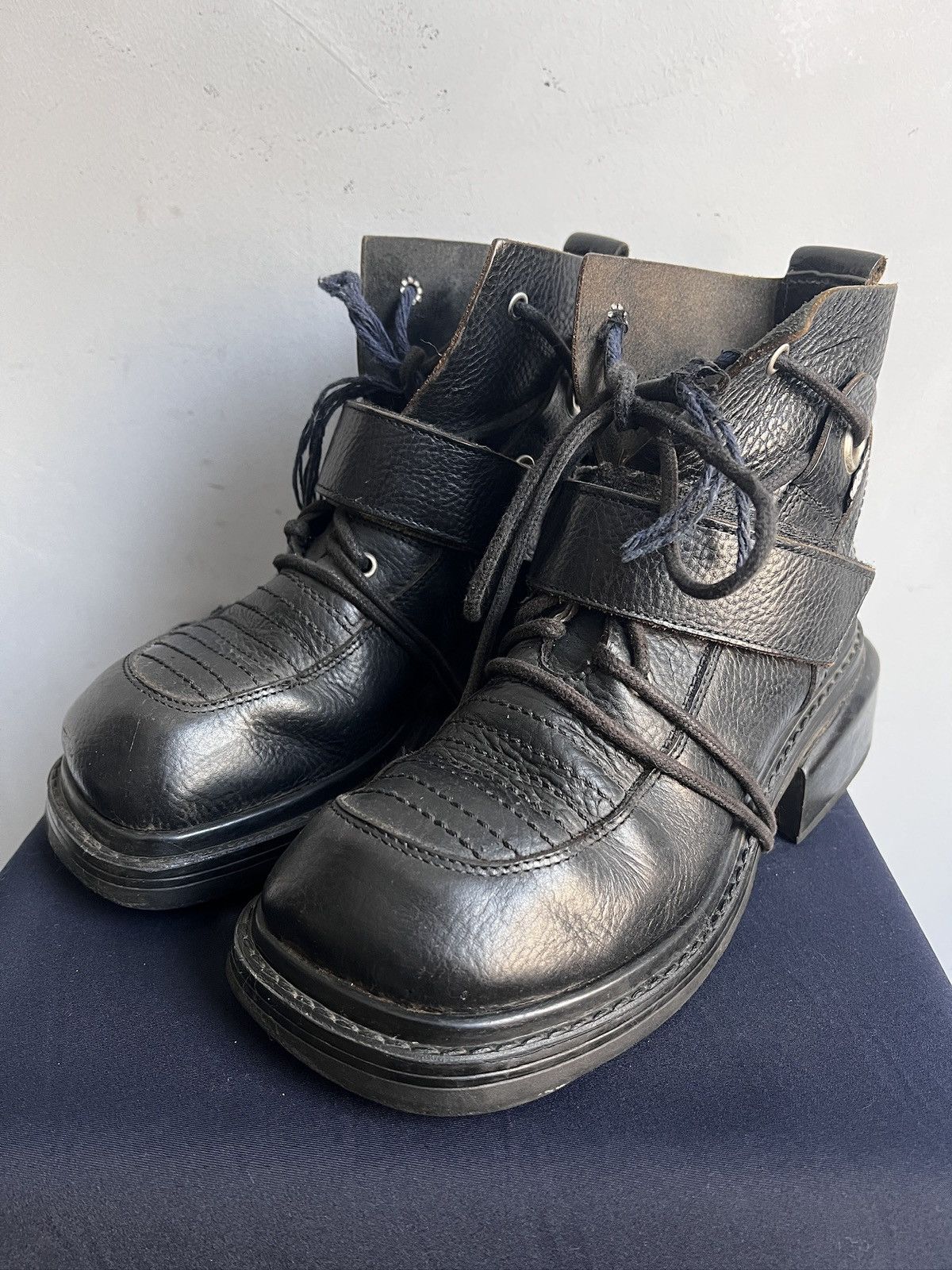 Dirk Bikkembergs Laced gothic platform leather ankle boots new rock y2k Size US 5.5 / EU 38 - 6 Thumbnail