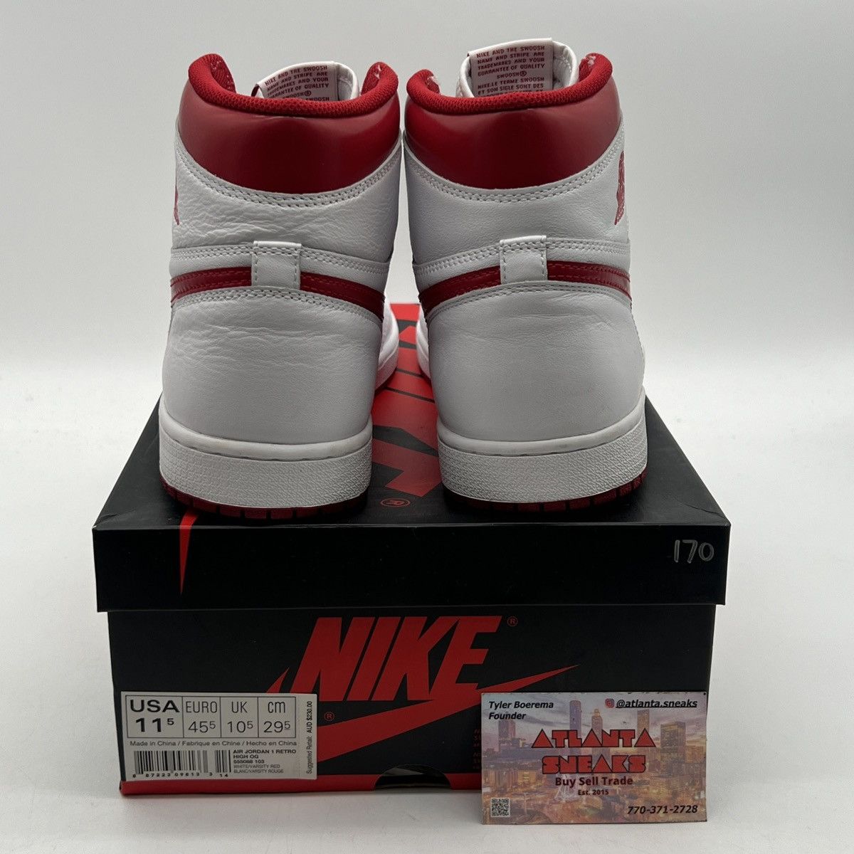 Nike Air Jordan 1 high metallic red Size US 11.5 / EU 44-45 - 3 Thumbnail