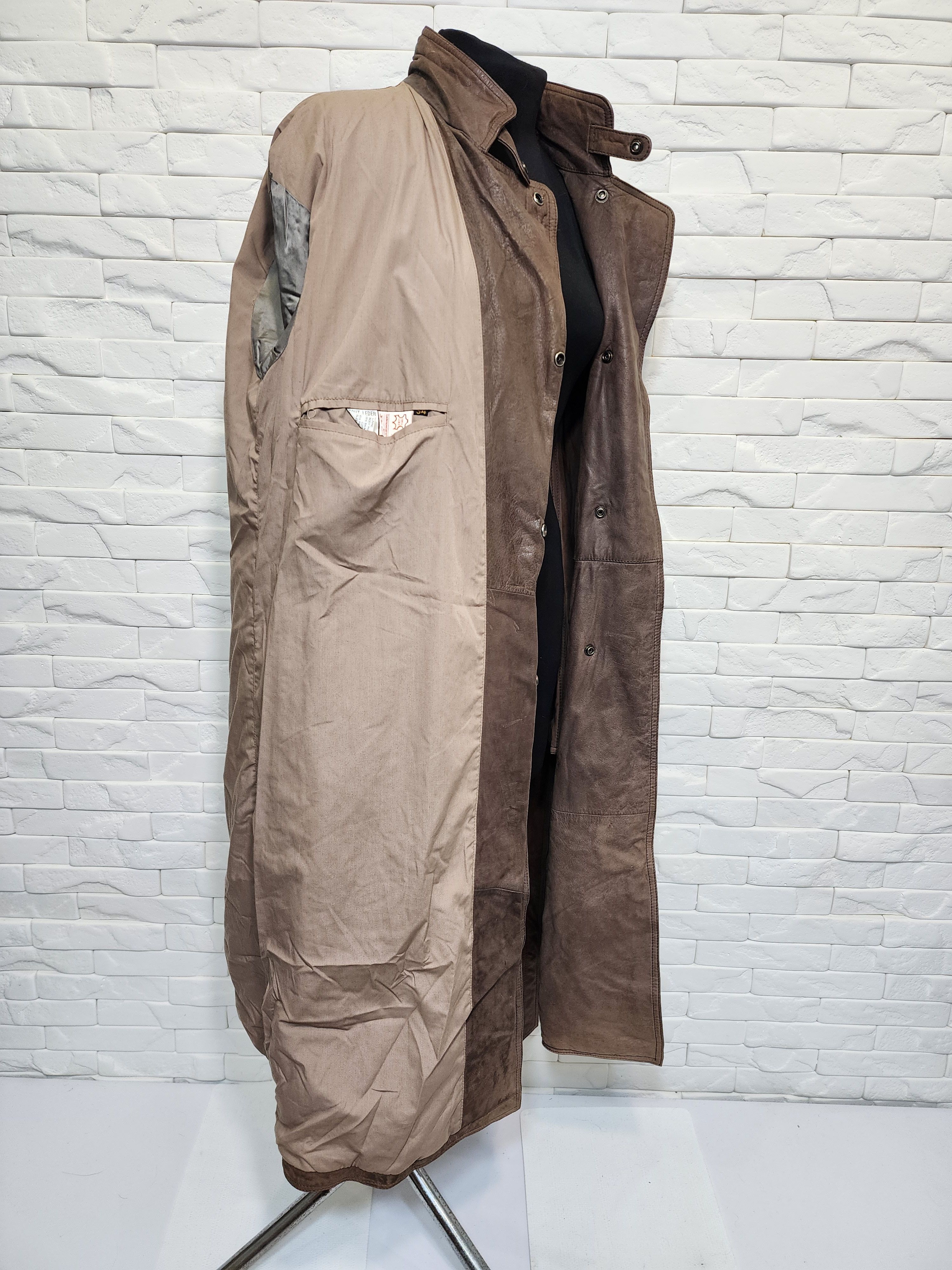 Genuine Leather Brown Genuine Leather Men's Coat with Belt Size US L / EU 52-54 / 3 - 9 Thumbnail