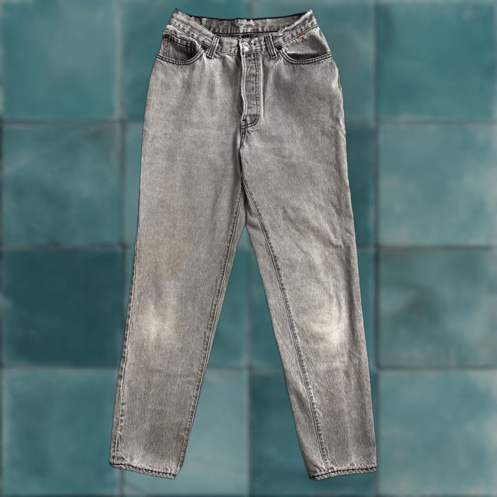 Levi's VINTAGE Levis 501 XX 90s USA Straight Leg Jeans Black Faded Grey Wash 25x30 Size 42" / US 20 - 1 Thumbnail