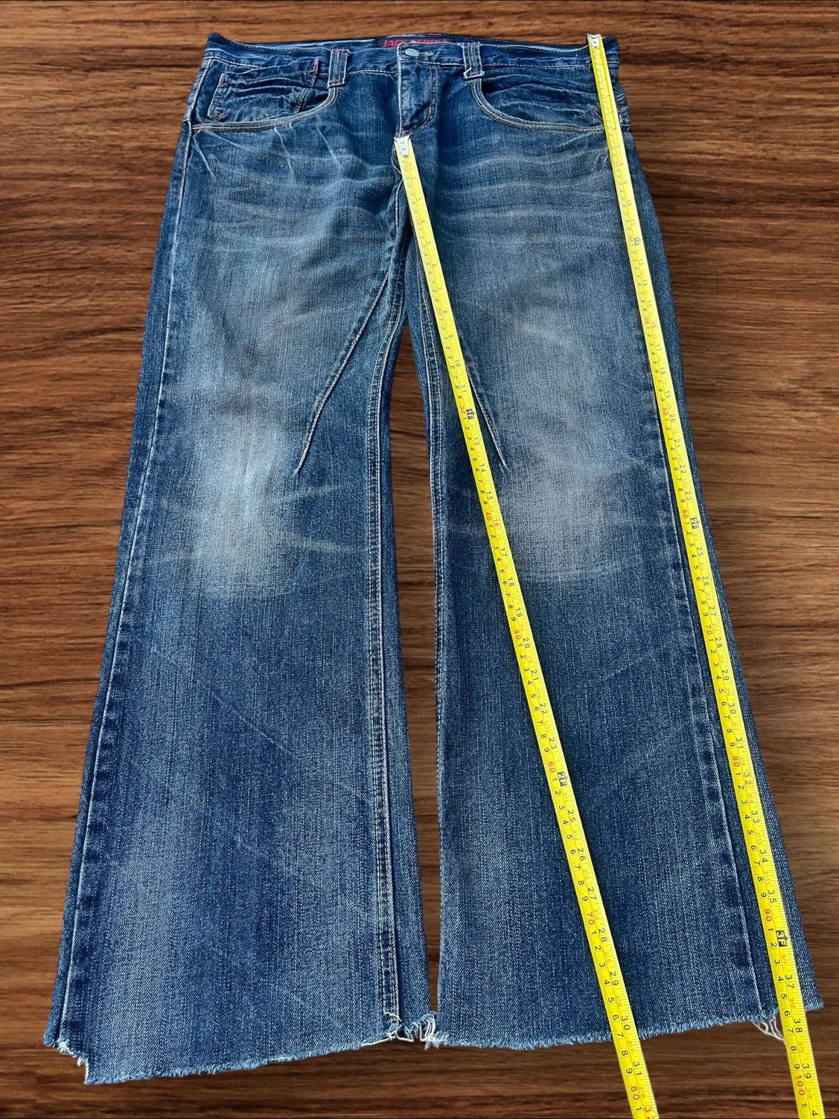 Japanese Brand Vintage Japan Jack Serika Mud Washed Twisted Flare Leg Jeans Size US 35 - 13 Thumbnail