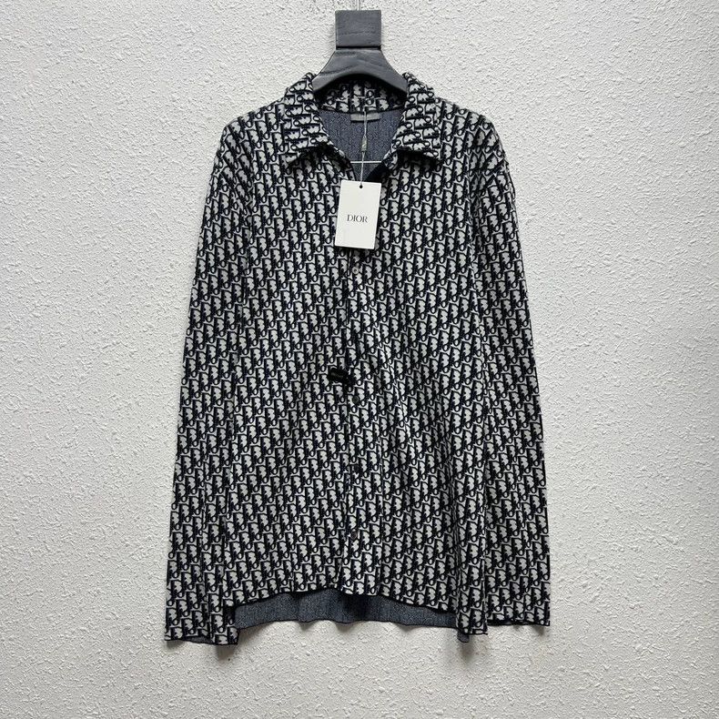 Dior DIOR Logo Full Print Cotton Long Sleeve Shirt 2501-Nextarro Size US XL / EU 56 / 4 - 1 Thumbnail