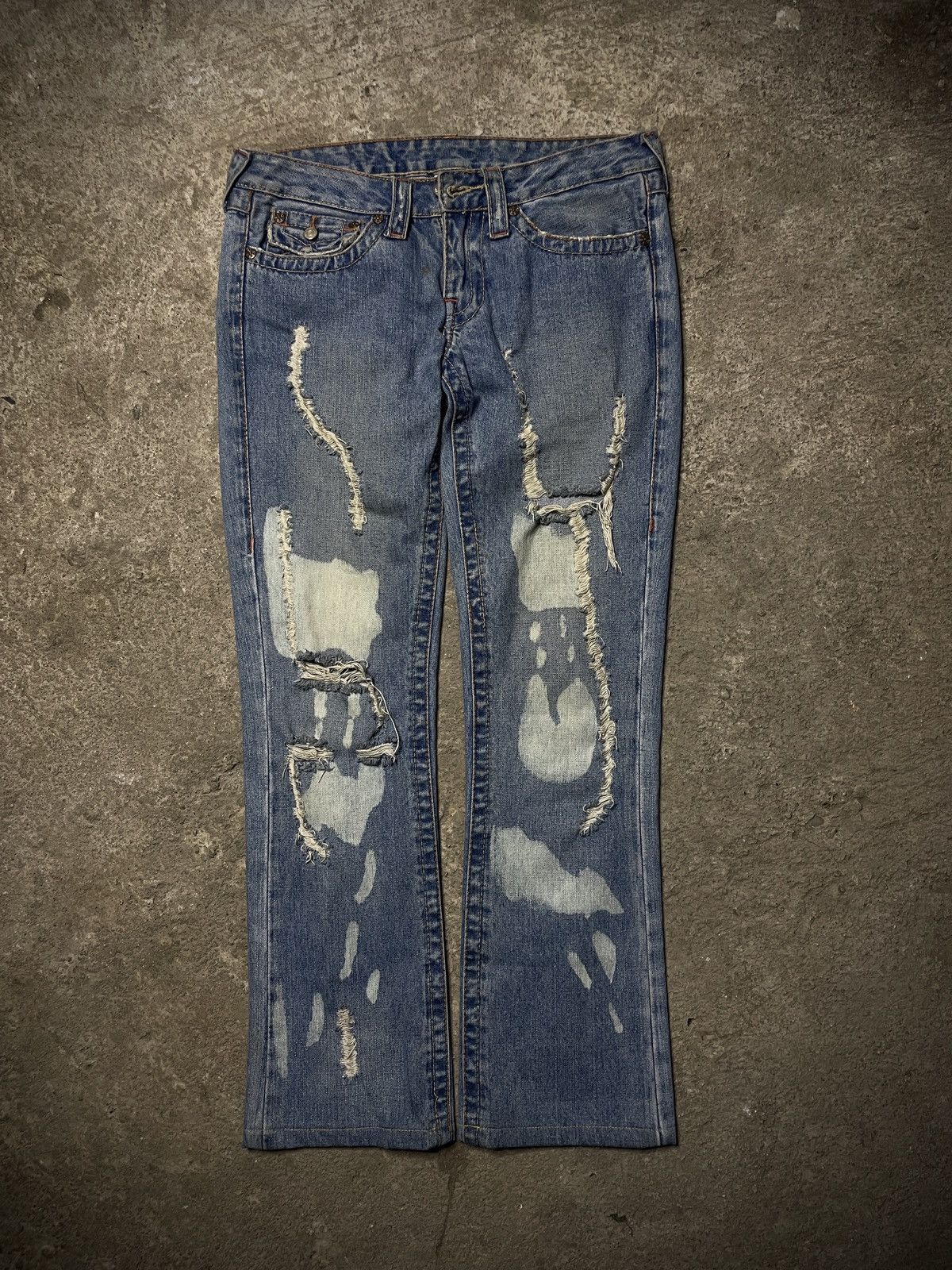 True Religion 2000’s True Religion - Distressed Flared Pants Size US 29 - 1 Thumbnail