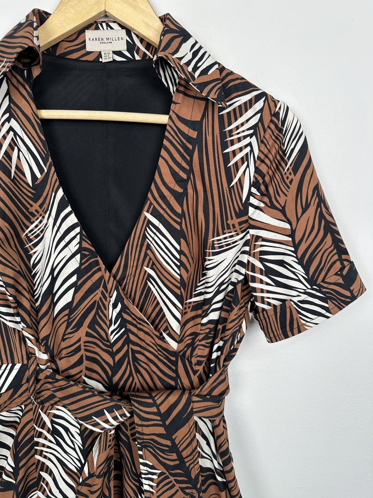 Karen Millen KAREN MILLEN Safari Jungle Print Belted Midi Dress UK 10 Size M / US 6-8 / IT 42-44 - 6 Thumbnail