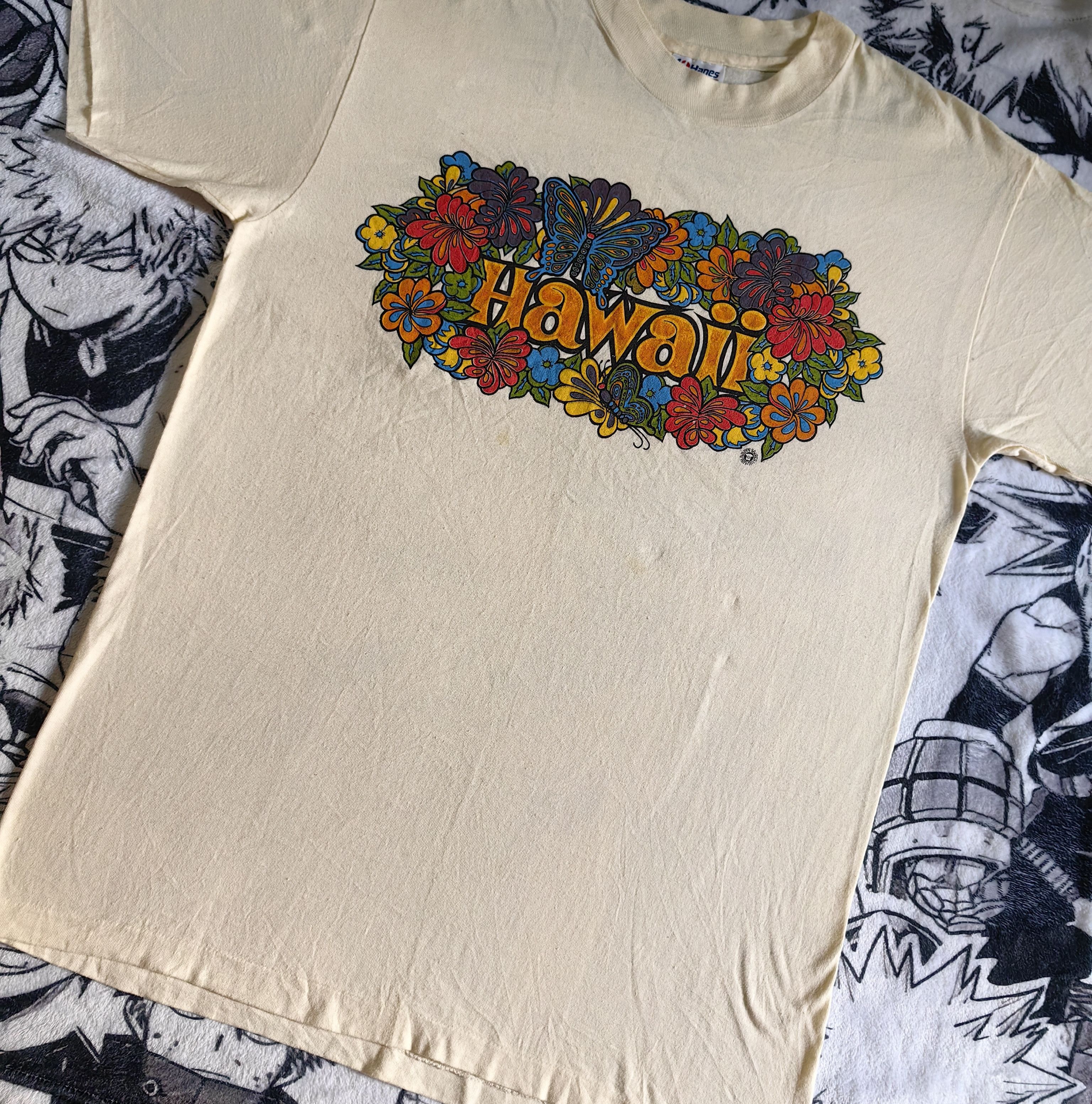 Hanes Vintage early 80's Hanes Beefies Hawaii Flower Power (Rare) Size US L / EU 52-54 / 3 - 4 Thumbnail