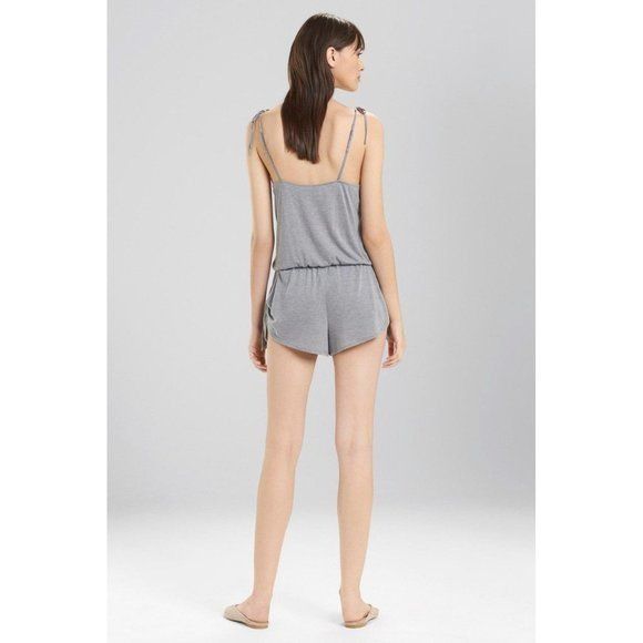 Other Josie Natori Heather Grey Floral Embroidery Romper Size 27" / US 4 / IT 40 - 2 Thumbnail
