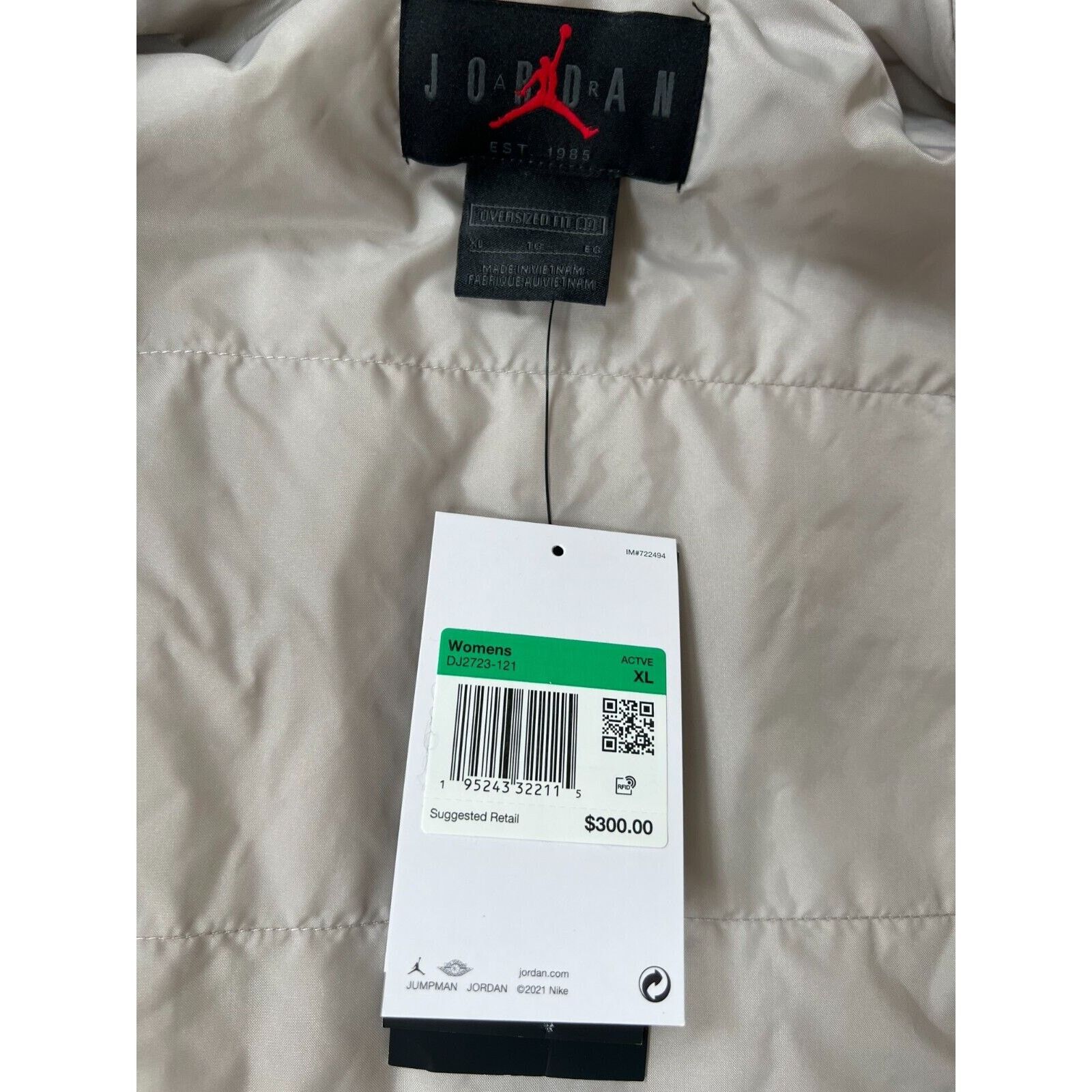 Jordan Cozy Girl Women\'s Jacket Oversized Fit Size XL NWT