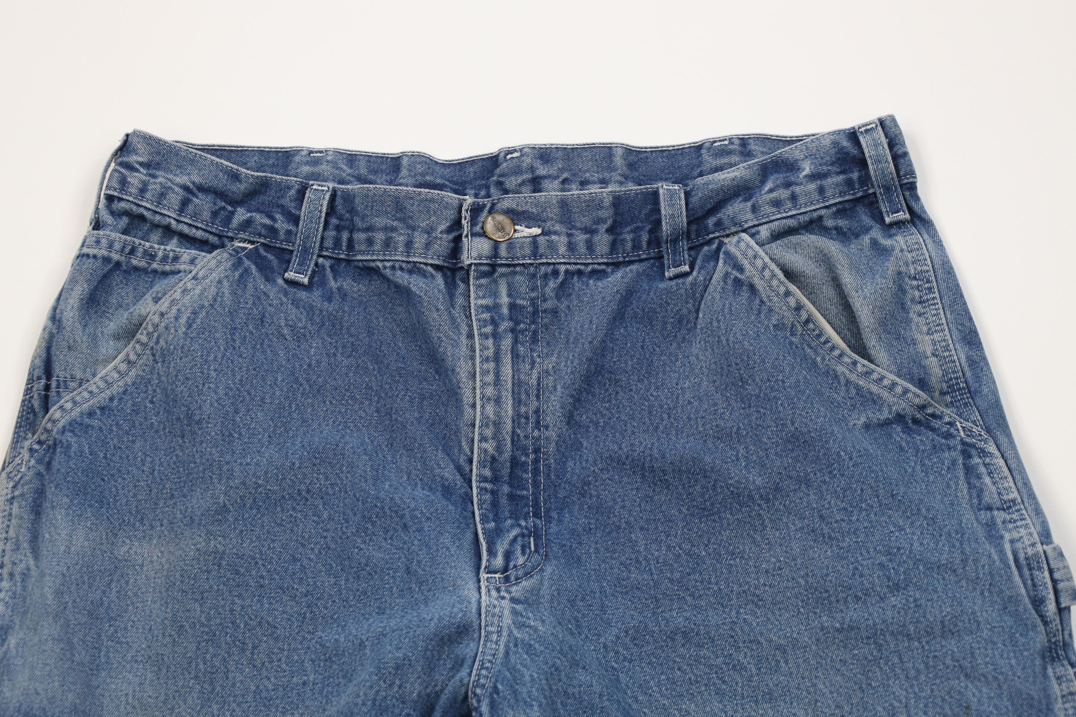 Carhartt Vintage Y2K Carhartt Wide Leg Dungaree Denim Jeans Blue Size US 36 / EU 52 - 2 Thumbnail
