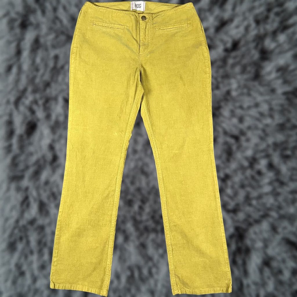 Bdg BDG Corduroy Pants Womens 31 Yellow Straight Leg High Rise Urban Outfitters Pants Women Yellow 90s Retro Style with Pockets Size 24" / US 00 / IT 34 - 1 Thumbnail