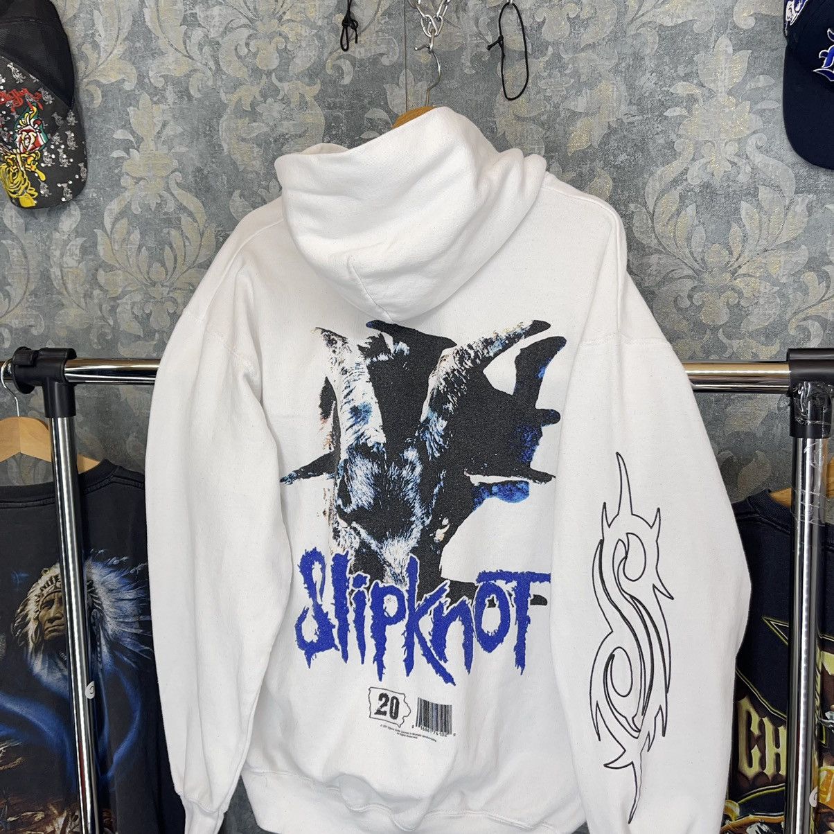 image of Band Tees x Slipknot "iowa" Hoodie Tribal Band Tee Heavy Metal in White, Men's (Size XL)