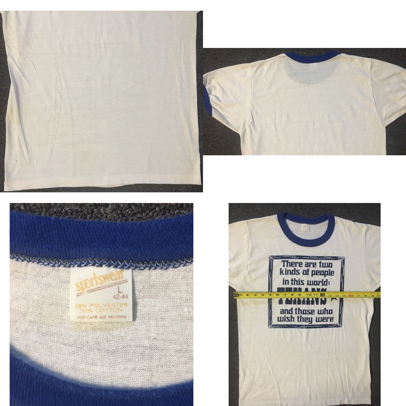 Vintage VINTAGE 70s Texas 2 Kinds Of People Faded Shirt M Single Stitch Grunge Funny Biker Size US M / EU 48-50 / 2 - 8 Thumbnail