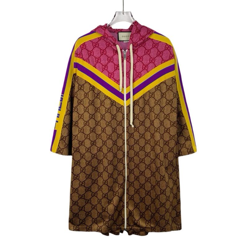 Gucci GucciColor-blocking logo old flower full print cotton hoode Size S / US 4 / IT 40 - 1 Thumbnail