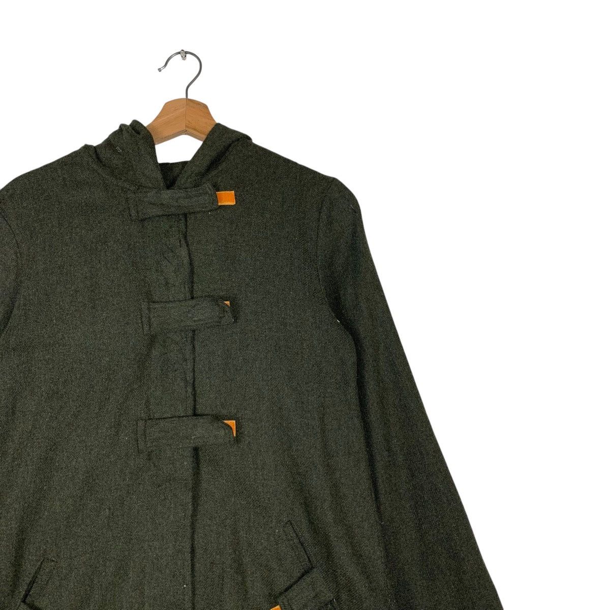 Other INVITATION Olive Green Wool Hooded Overcoat #1377-C62 Size US XS / EU 42 / 0 - 5 Thumbnail