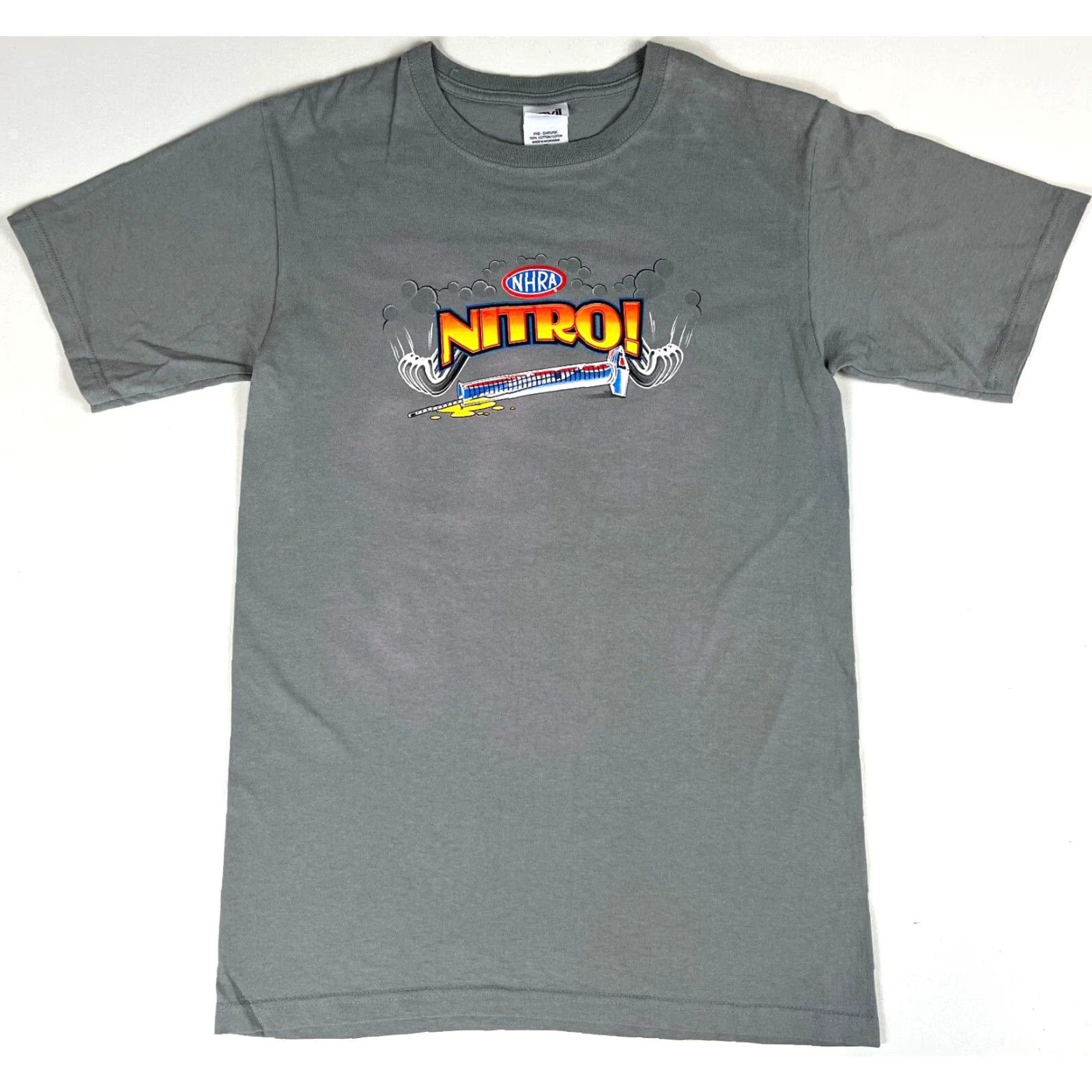 Anvil VINTAGE NHRA Nitro! T-Shirt Anvil Double-Sided Sz S Gray 90s Unisex Adults Shirt Mens Size US S / EU 44-46 / 1 - 2 Thumbnail