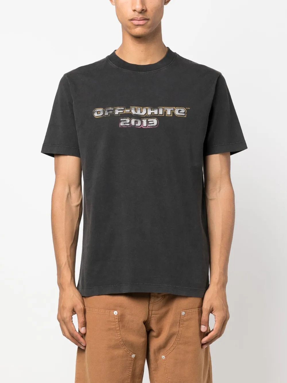 Off-White o1y0325 Logo Crewneck T-Shirt in Black Size US S / EU 44-46 / 1 - 3 Thumbnail