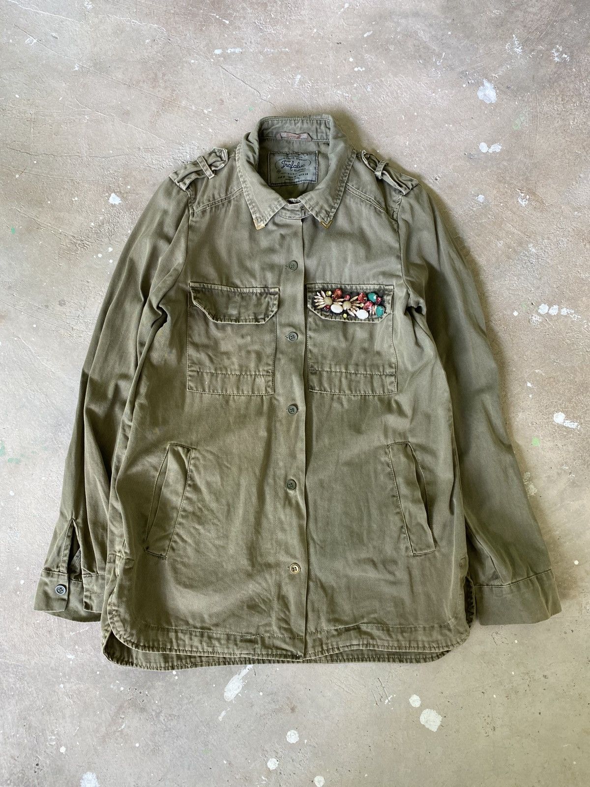 Zara Zara Trafaluc Embellished Military Utility Jacket Size M / US 6-8 / IT 42-44 - 1 Thumbnail