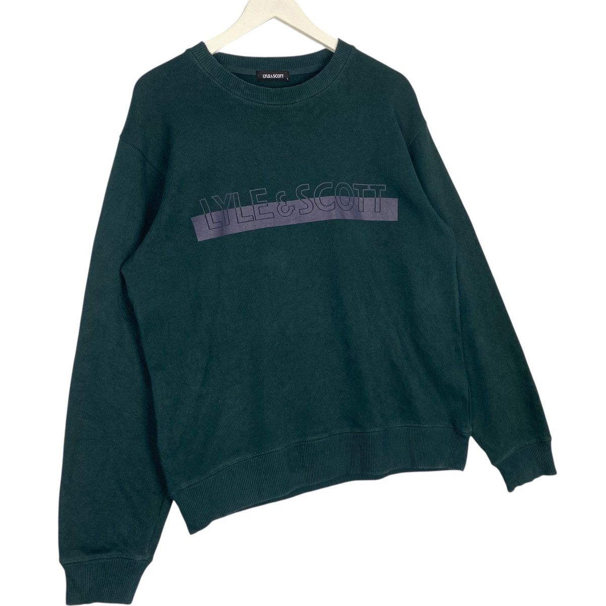 Vintage Vintage Lyle & Scott Sweatshirt Crewneck Green Size L Size US L / EU 52-54 / 3 - 3 Thumbnail