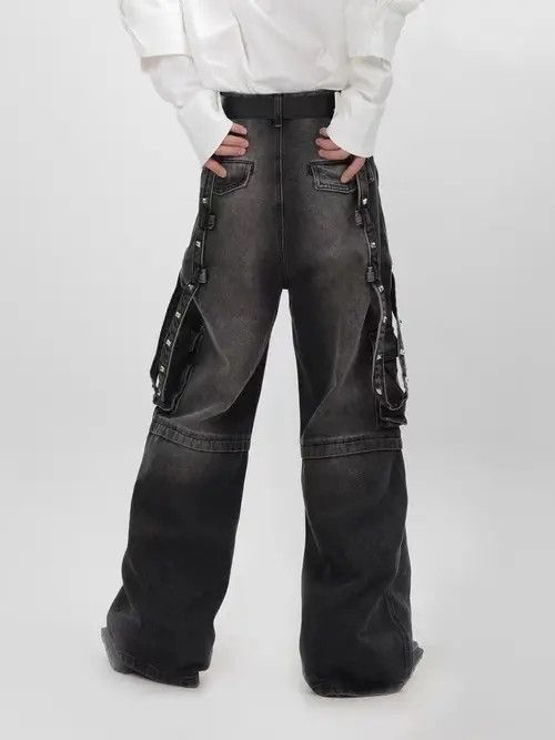 Japanese Brand × Jean Retro deconstructed punk distressed style heavy-duty jeans Size US 32 / EU 48 - 2 Thumbnail