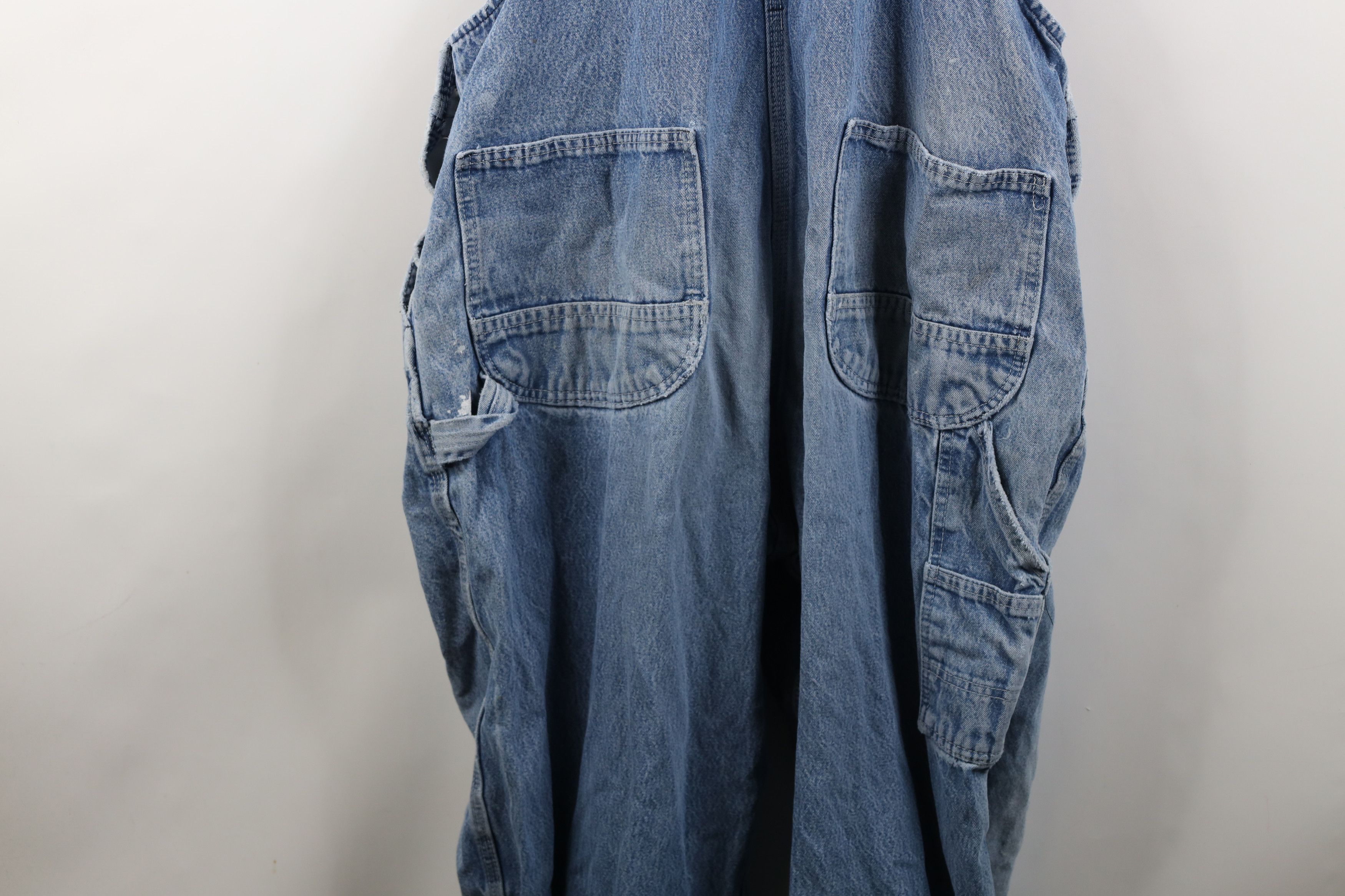 Vintage Vintage 90s Y2K Streetwear Thrashed Wide Leg Denim Overalls Size US 42 / EU 58 - 21 Thumbnail