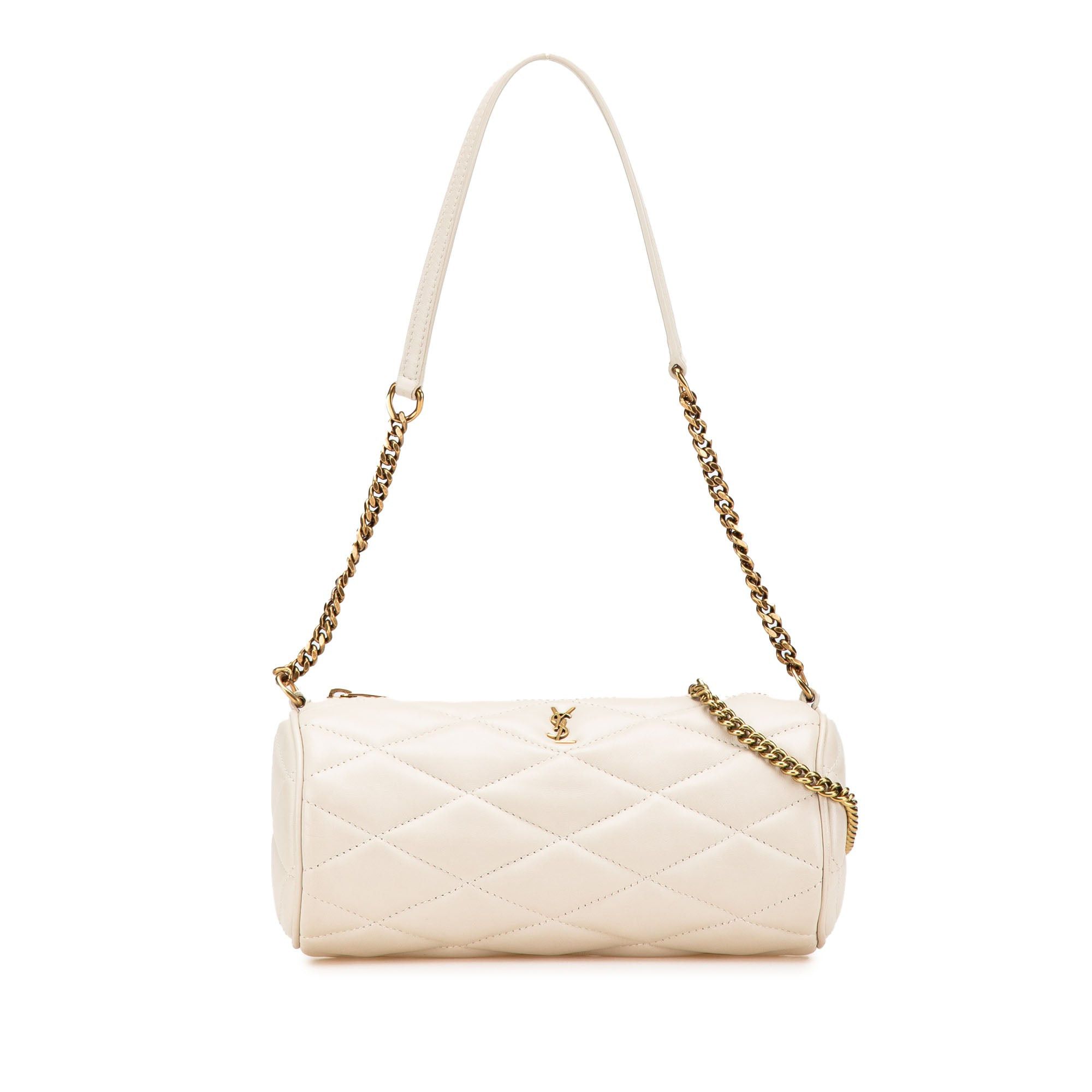 Saint Laurent Paris Saint Laurent Mini Quilted Lambskin Sade Tube Bag White Size ONE SIZE - 1 Thumbnail