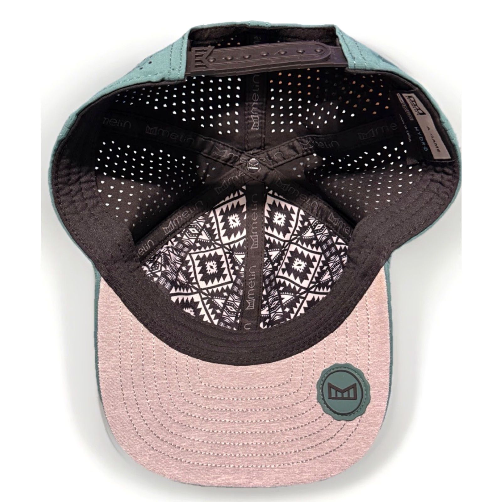 melin Melin A-Game Hydro Performance Baseball Cap Bluish Green Perforated Adjustable Cap Men One Size Size ONE SIZE - 5 Thumbnail