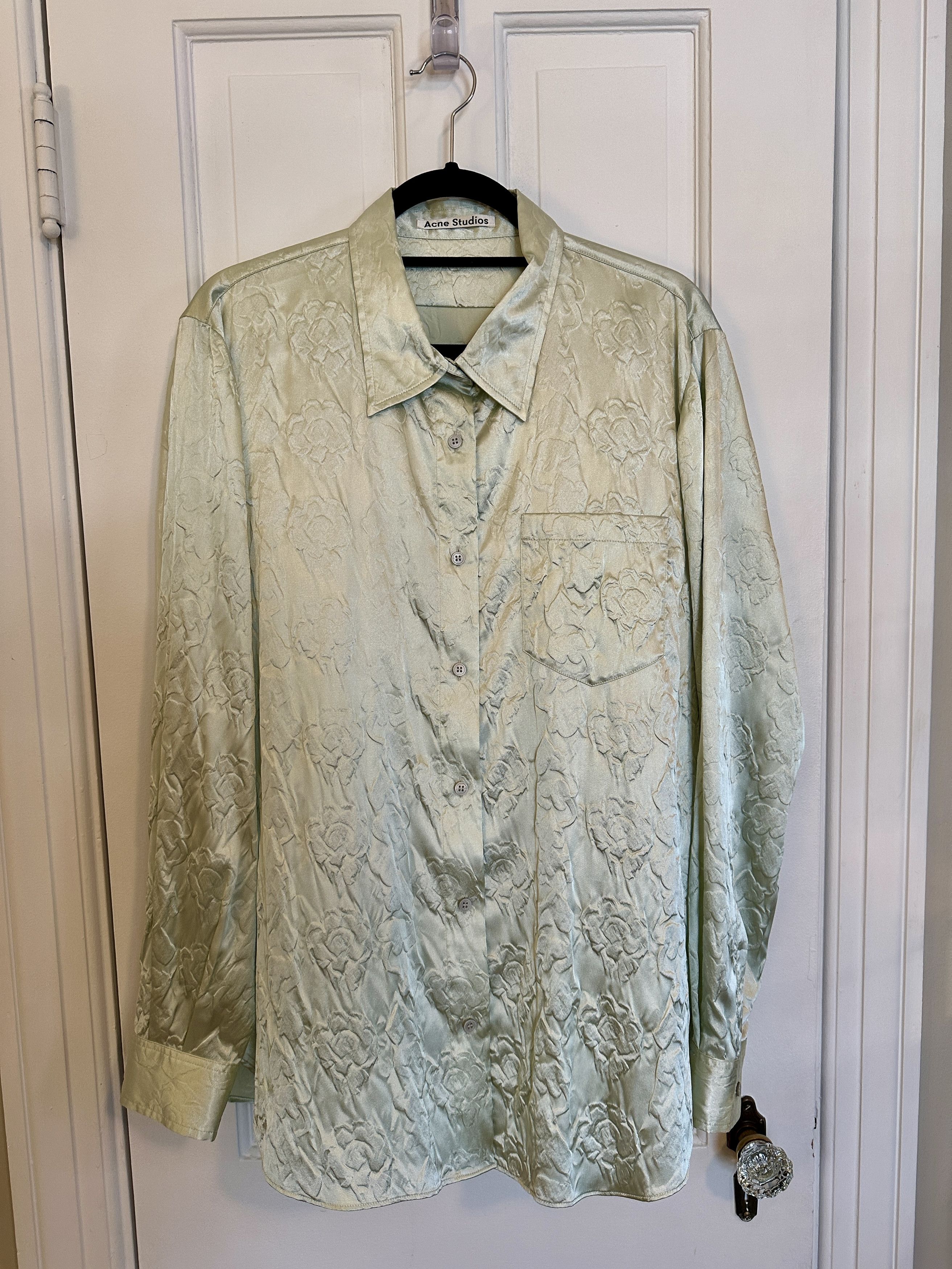 Satin Floral Embossed Shirt