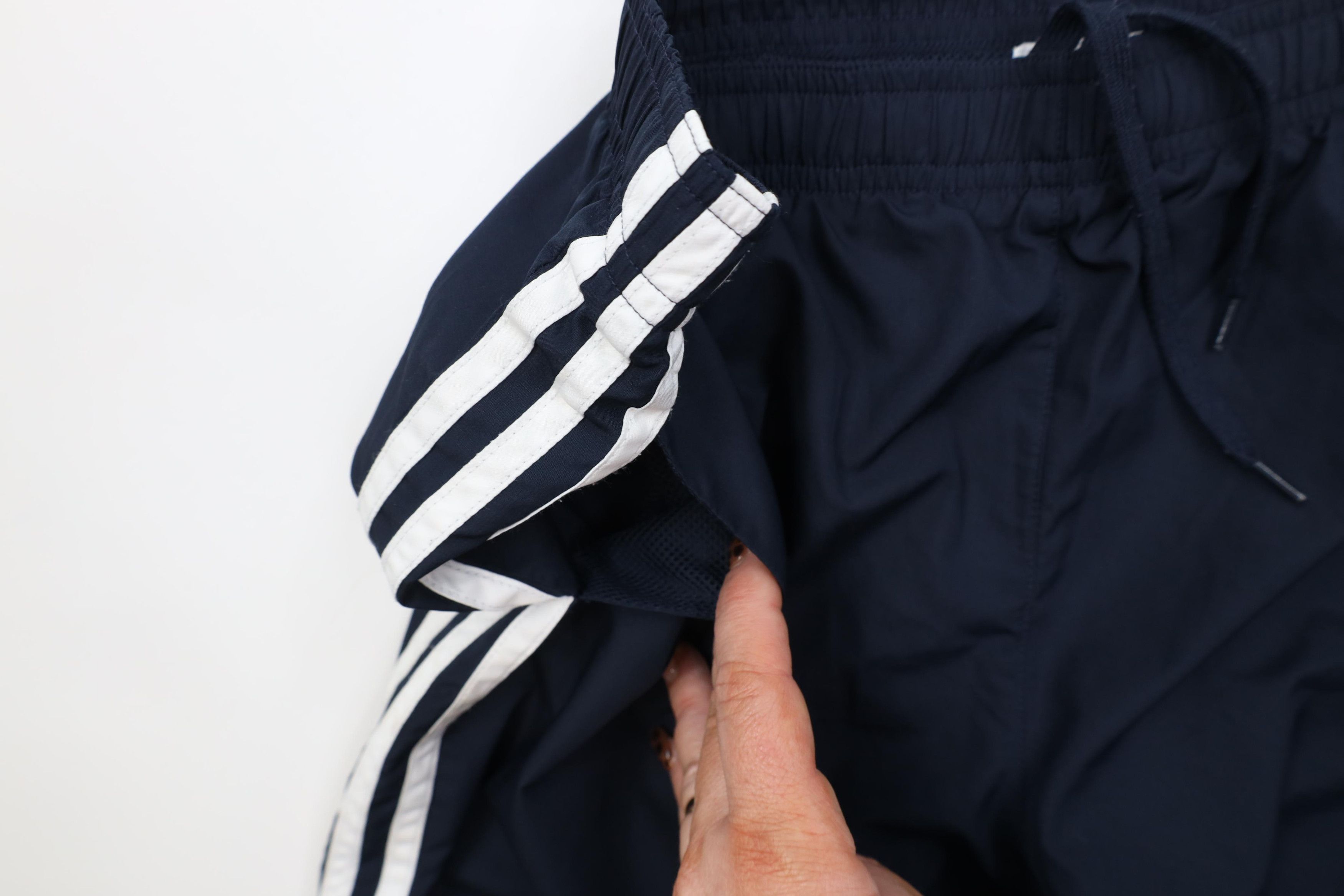 Adidas Vintage Y2K Adidas Striped Lined Wide Leg Windbreaker Pants Size 33" - 9 Thumbnail