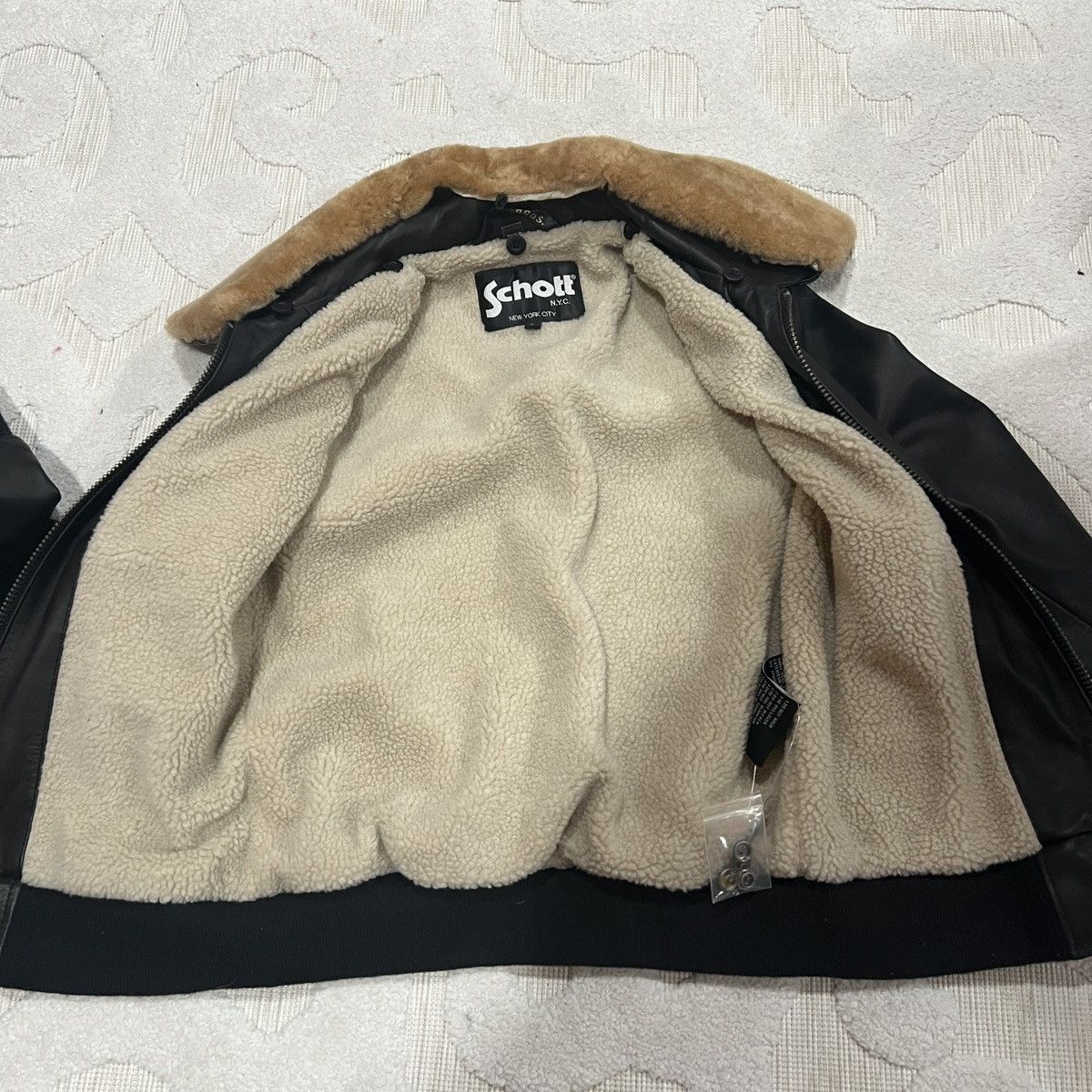 Schott Schott G-1 Shearling Bomber Leather Jacket Size S / US 4 / IT 40 - 5 Thumbnail