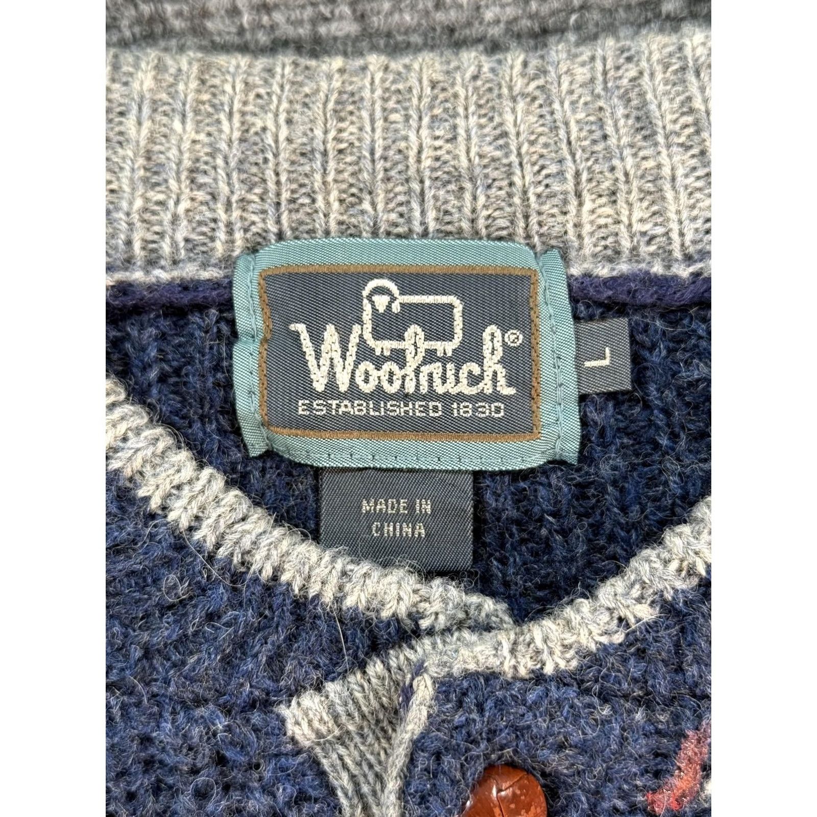 Vintage VINTAGE Woolrich Sweater Mens Large Blue Wool Henley Pullover Rib Knit Buttons Size US L / EU 52-54 / 3 - 5 Thumbnail