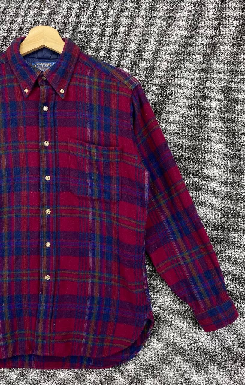 Pendleton Vintage Pendleton Wool Flannel Shadow Plaid Shirts Button Up Size M / US 6-8 / IT 42-44 - 3 Thumbnail