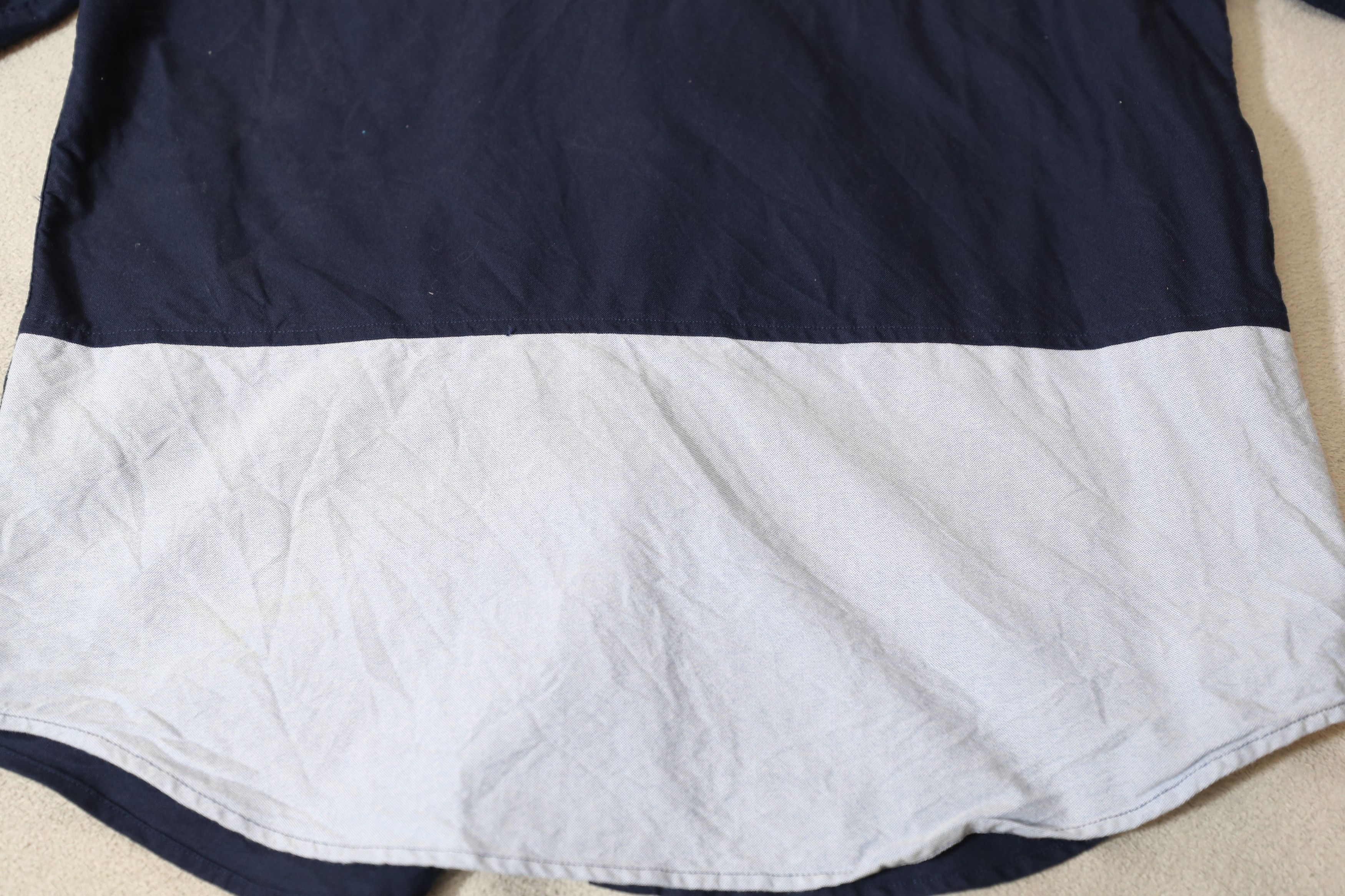 Jiberish Jiberish Navy Blue Gray Colorblock Button Shirt (XXL) Size US XXL / EU 58 / 5 - 10 Thumbnail