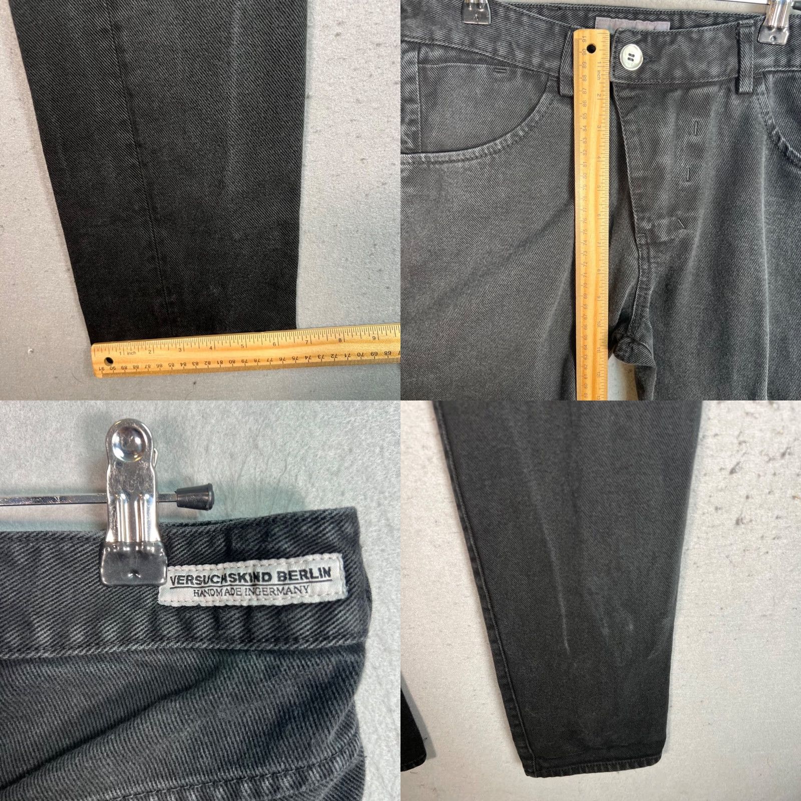 Vintage Versuchskind Berlin Mens Size 31 Black Straight-Leg Jeans 100% Cotton Size US 31 - 8 Thumbnail