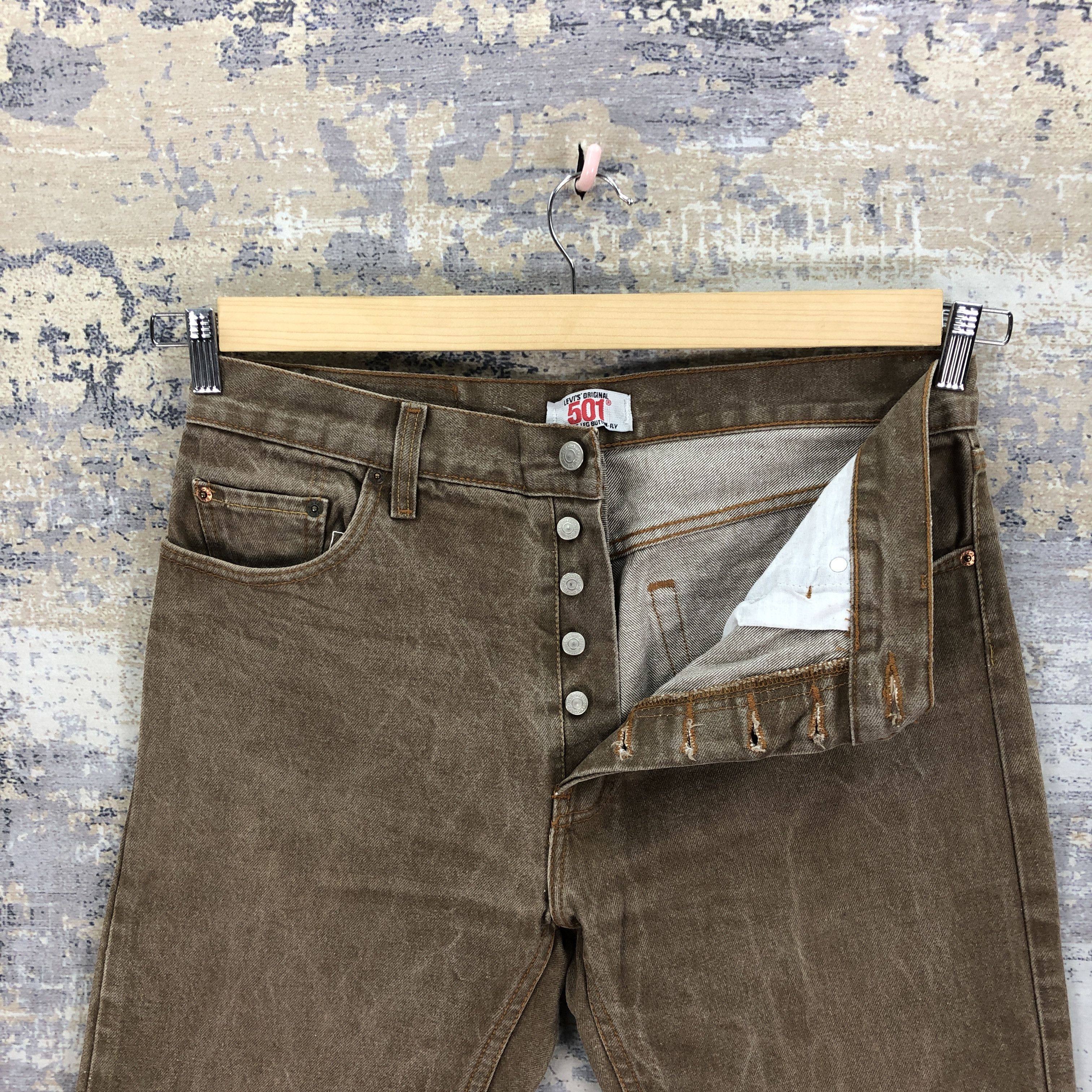 Levi's Vintage 90s Levis 501 Brown Jeans Levi's Faded Denim Size US 34 / EU 50 - 6 Thumbnail