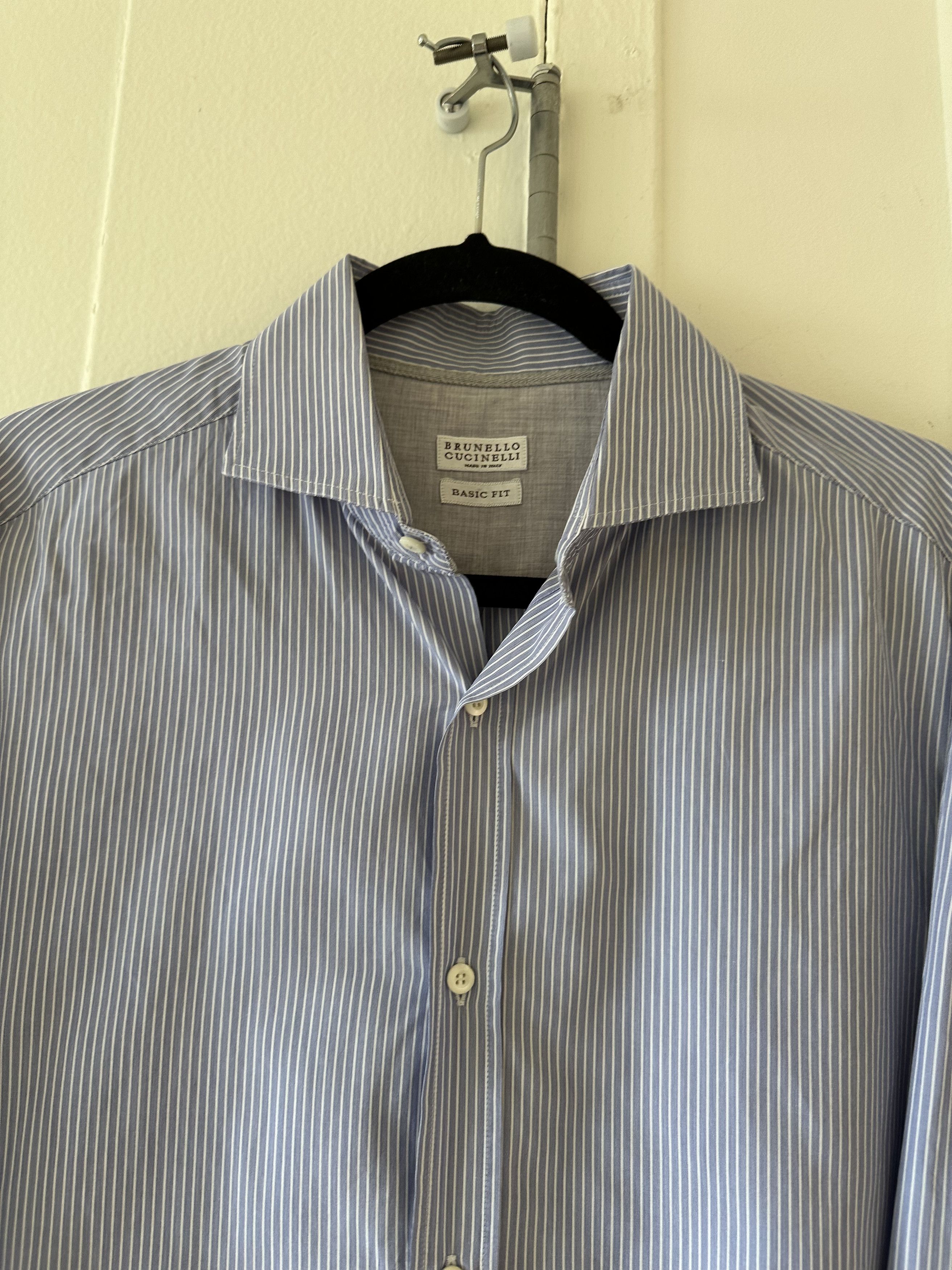 Brunello Cucinelli Brunello Cucinelli Striped Button Up Shirt Size US L / EU 52-54 / 3 - 2 Thumbnail