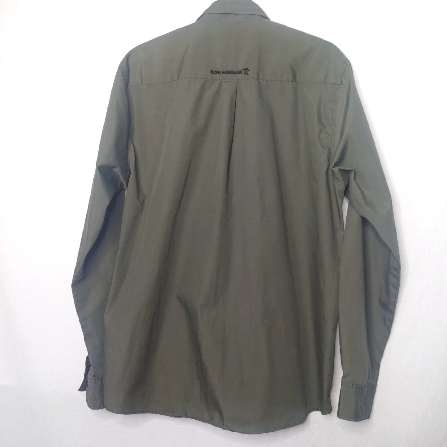 Olive Da Hui Hawaii Shirt Long Sleeve M Olive Button-Up Collar Casual Travel Size US M / EU 48-50 / 2 - 2 Thumbnail