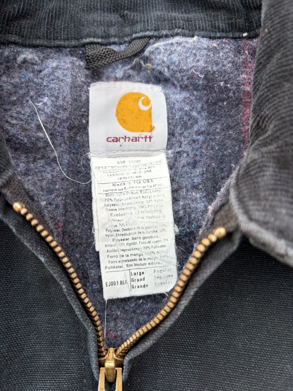 Carhartt Vintage Sunfaded Carhartt Detroit Jacket EJ001 BLK Size US L / EU 52-54 / 3 - 6 Thumbnail