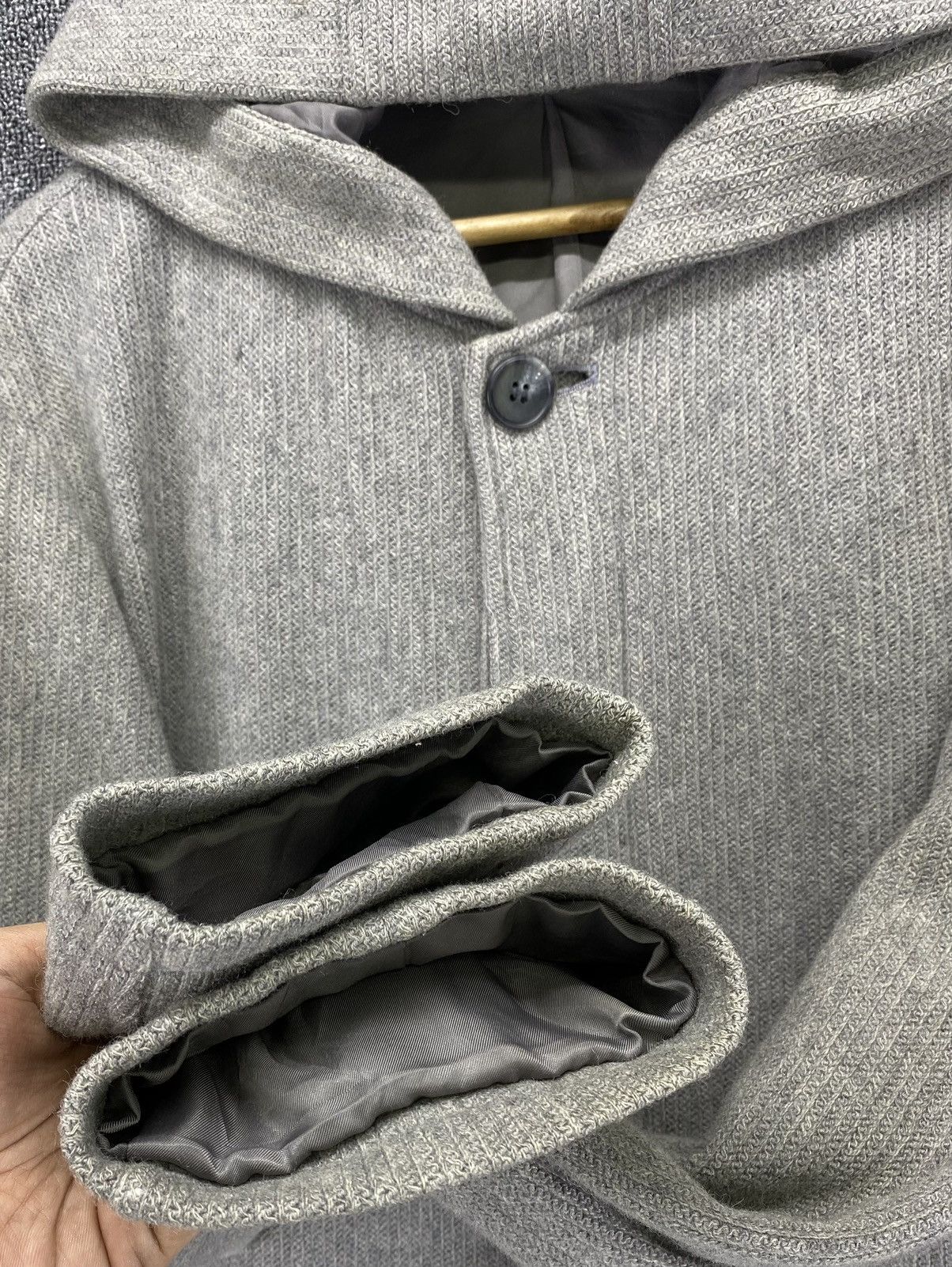 Yohji Yamamoto Vintage Yohji Yamamoto A.A.R Hoodie Wool Long Jacket Size US L / EU 52-54 / 3 - 16 Thumbnail
