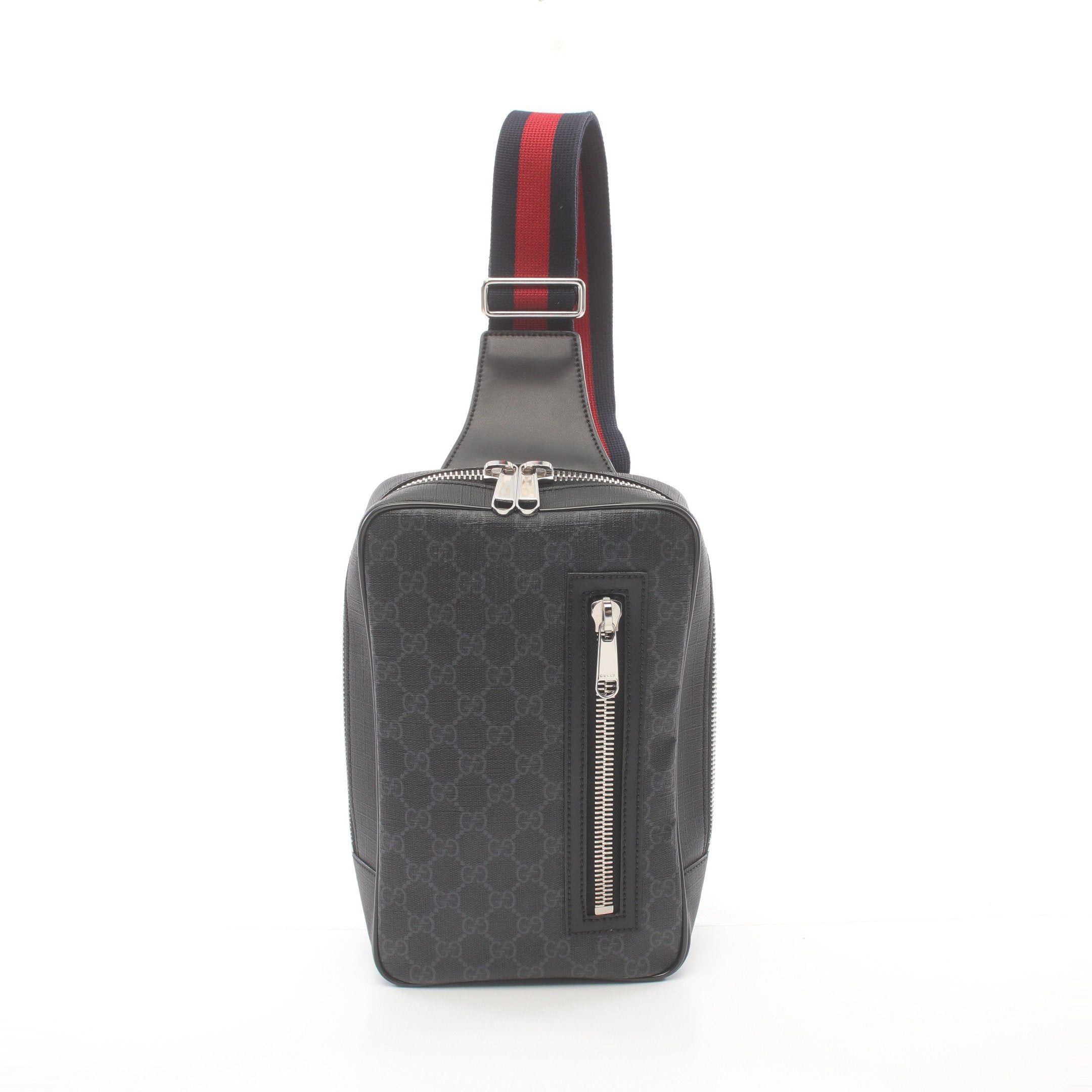 Gucci Gucci Soft Gg Supreme Belt Bag Body Leather Black Navy Red Size ONE SIZE - 1 Thumbnail