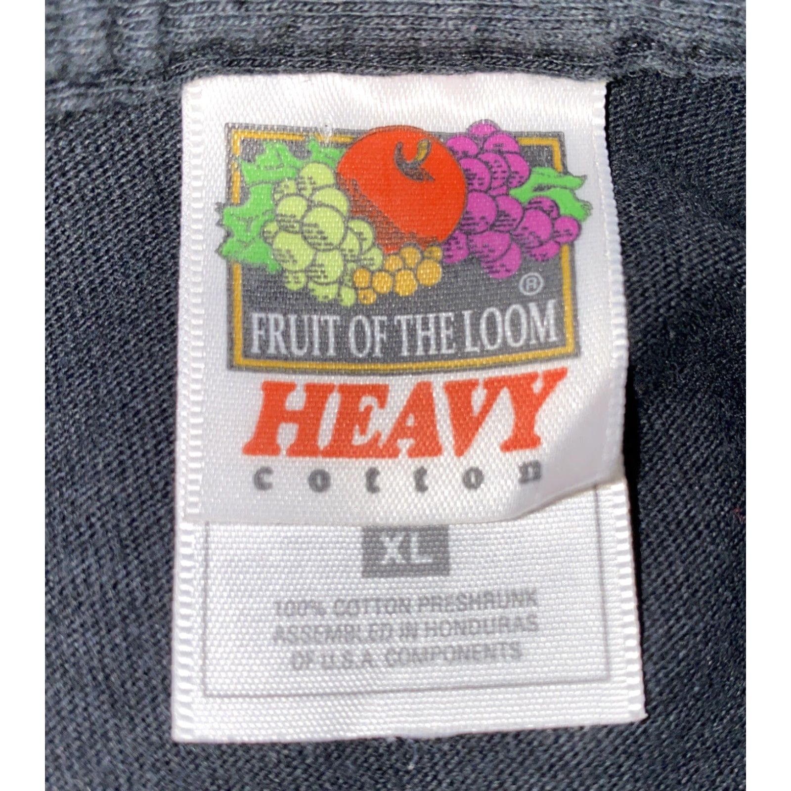 Fruit Of The Loom Fruit of the Loom Men's T-Shirt XL Black Short Sleeve Embroidered Cotton Size US XL / EU 56 / 4 - 4 Thumbnail