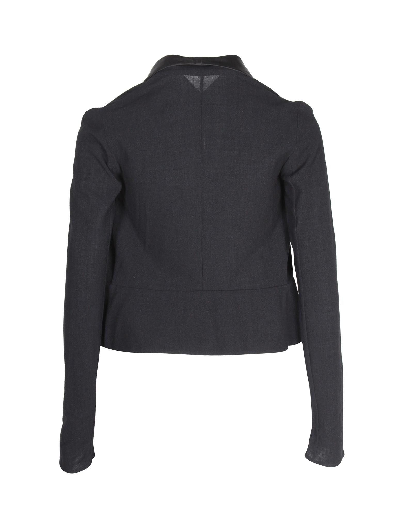 image of Givenchy Open-Front Cropped Blazer Jacket In Black Wool, Women's (Size XS)