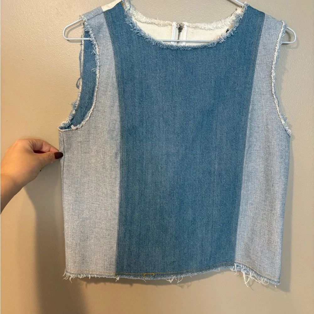 Sea New York SEA new york distressed raw denim sleeveless cami frayed hem Size S / US 4 / IT 40 - 4 Thumbnail
