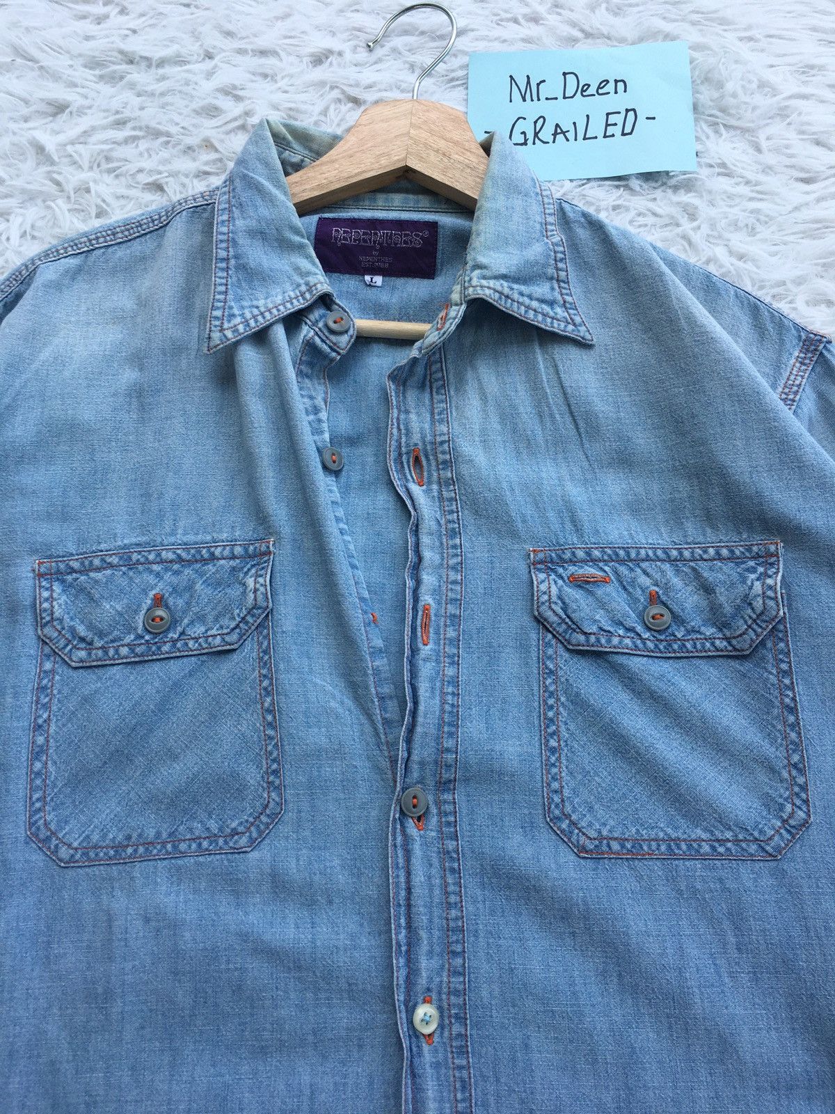 Nepenthes Rare Vintage Nepenthes Jeans Shirt Size US L / EU 52-54 / 3 - 7 Thumbnail