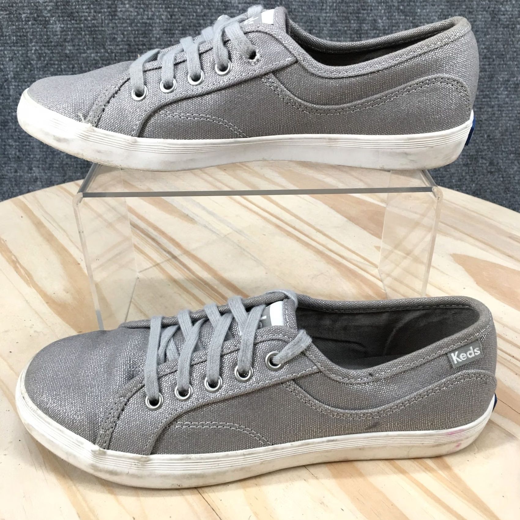 Keds Keds Women’s 5.5 Coursa Lace Up Low Top Sneakers Gray Canvas Shoes Casual Sneaker Adults Womens Size M / US 6-8 / IT 42-44 - 2 Thumbnail